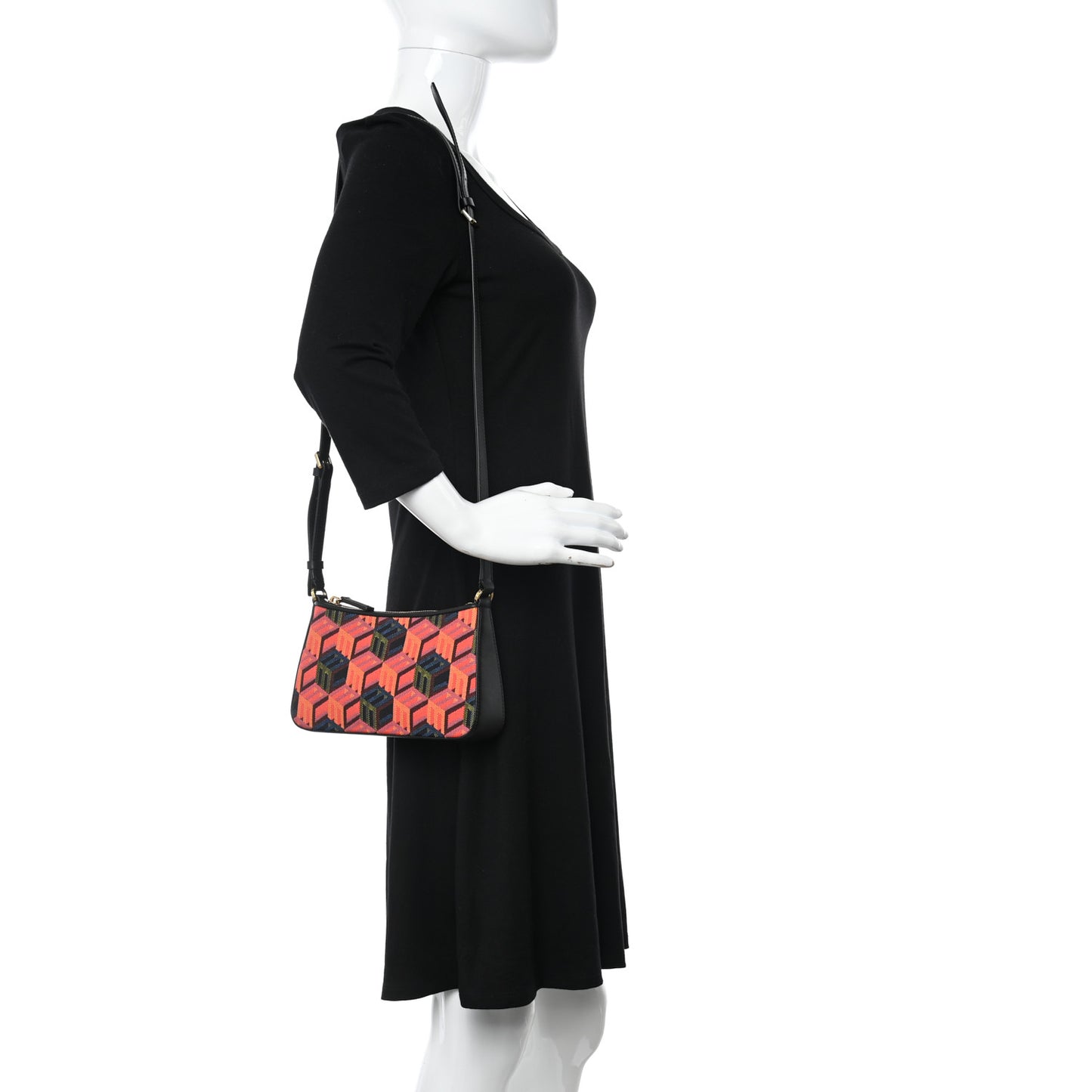 Jacquard Cubic Monogram Rockstar Shoulder Bag Multicolor