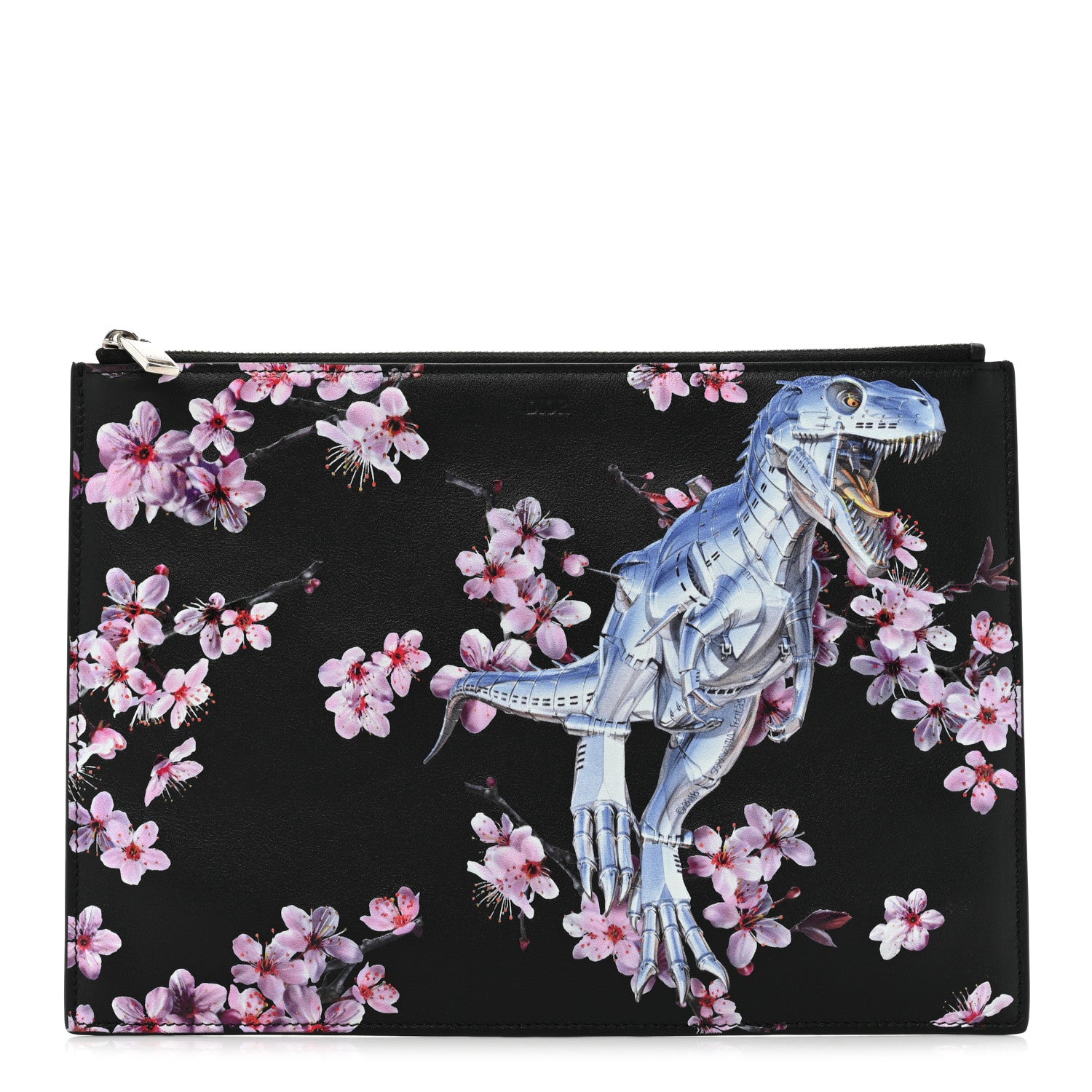 Christian Dior x Sorayama Calfskin Zipped Pouch Black 1316265