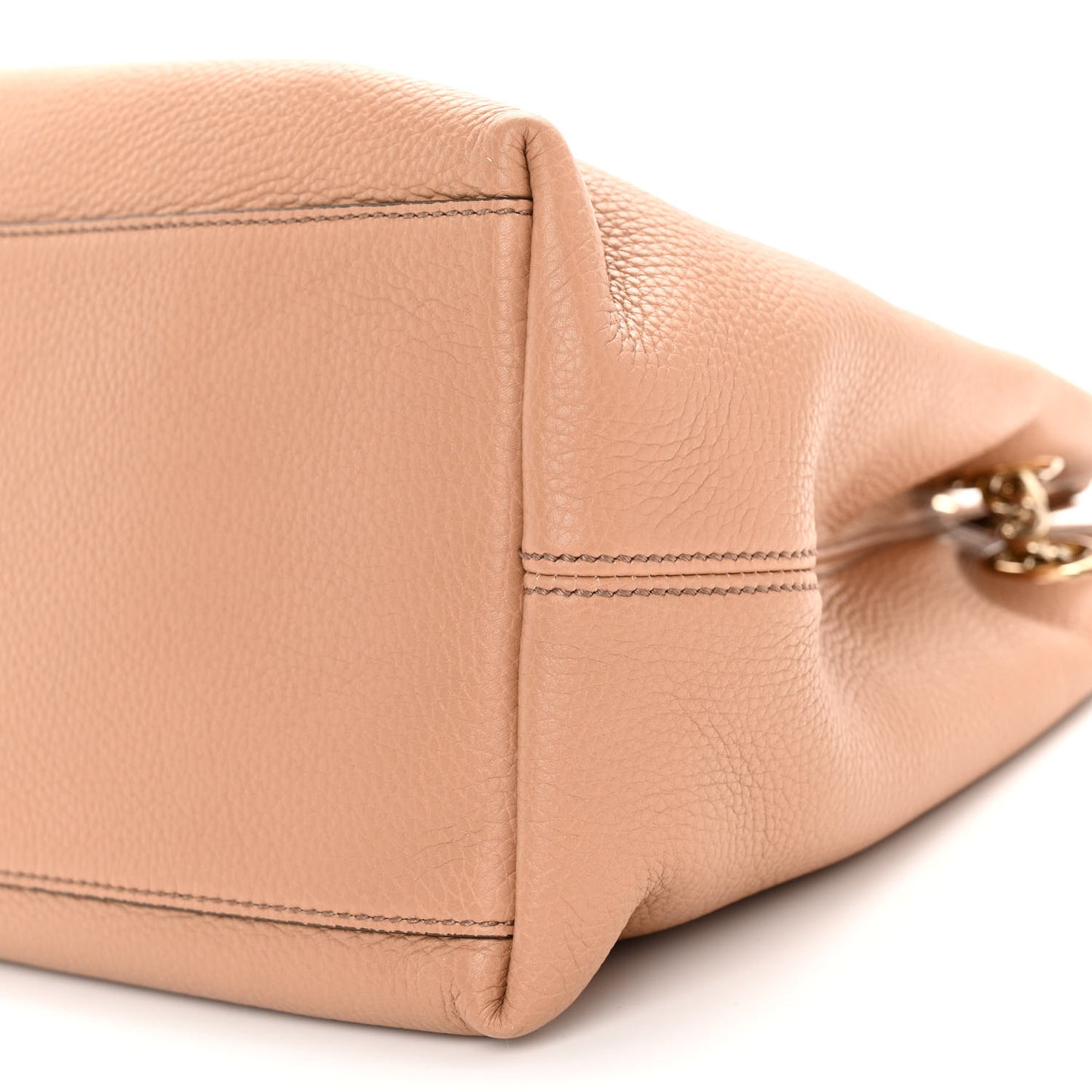 Pebbled Calfskin Medium Soho Chain Shoulder Bag Camelia