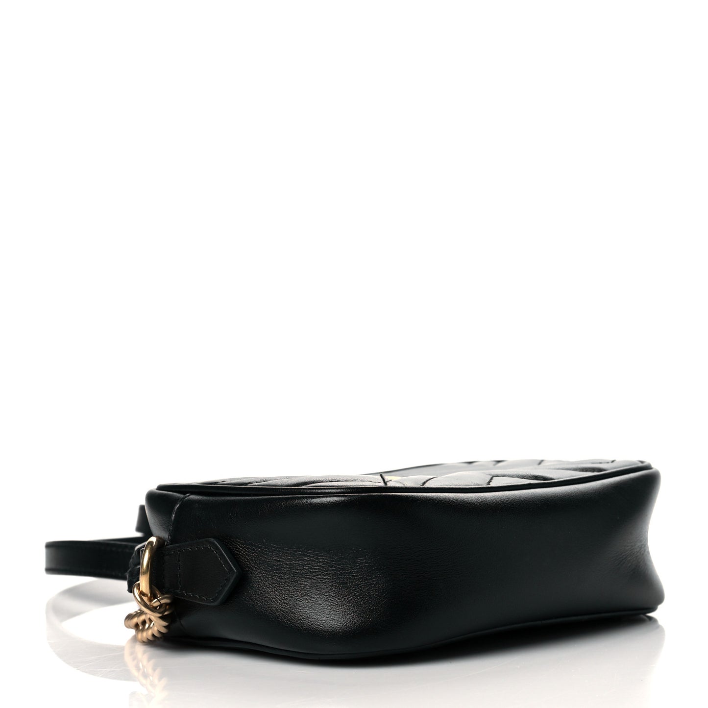 Calfskin Matelasse Mini GG Marmont Chain Shoulder Bag Black