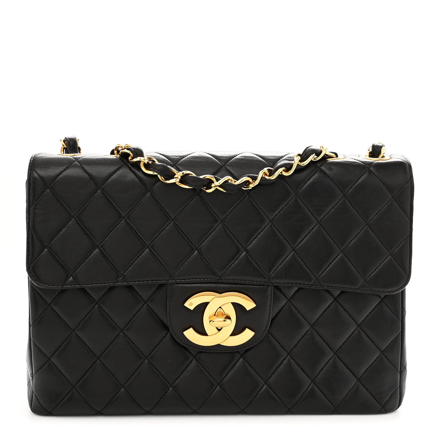 Chanel Lambskin Quilted XL Jumbo Single Flap Black 1895760