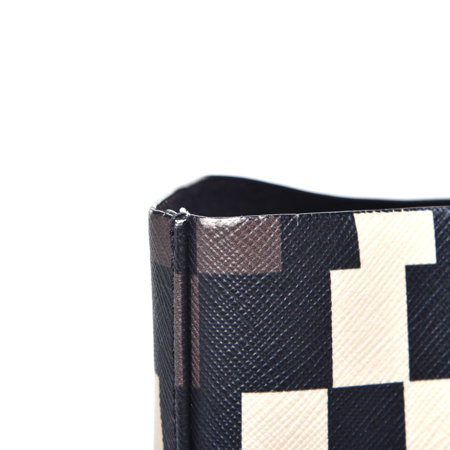 Textured Coated Canvas Print Large Antigona Tote Black