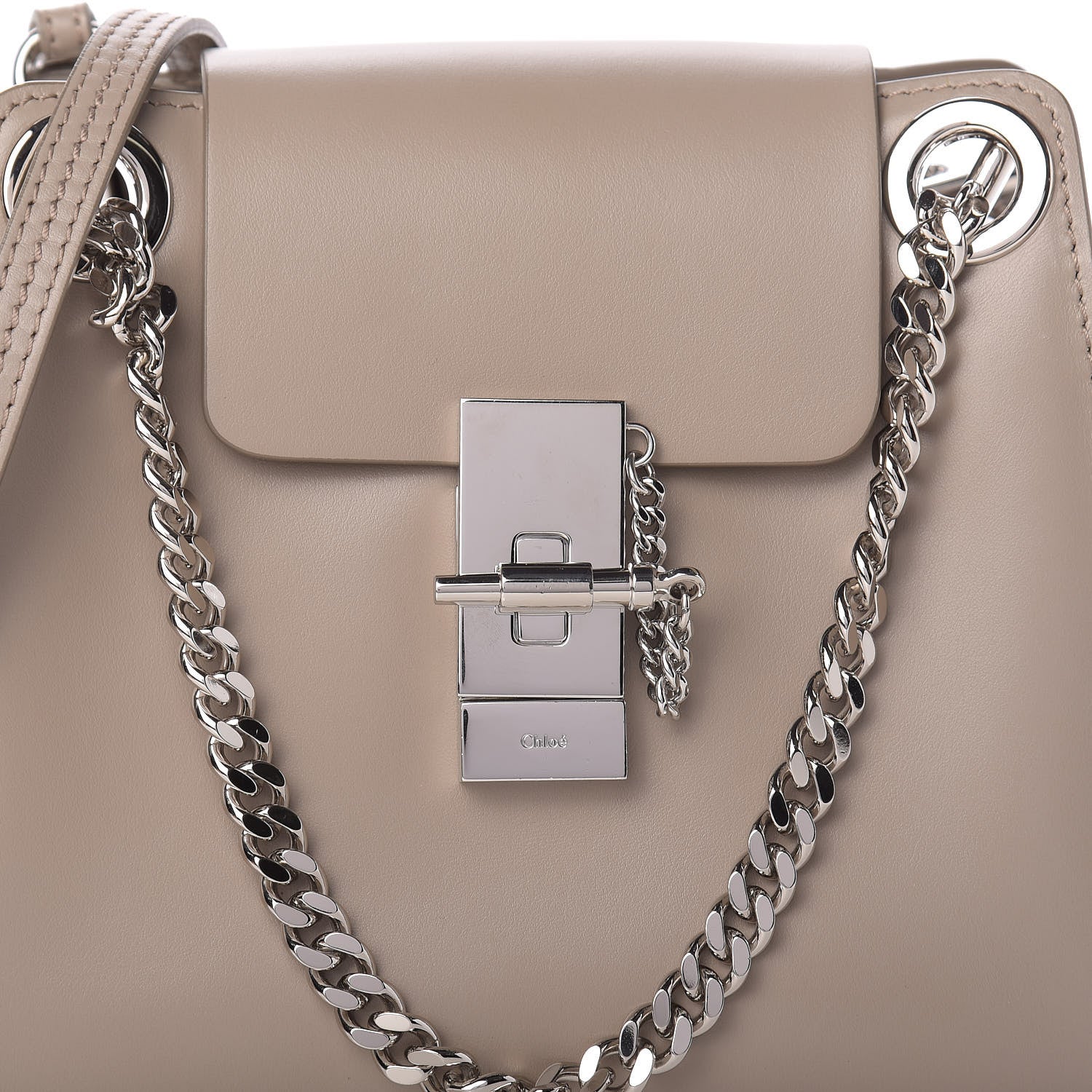 Chloe Shiny Calfskin Mini Annie Shoulder Bag Motty Grey 14 of 14
