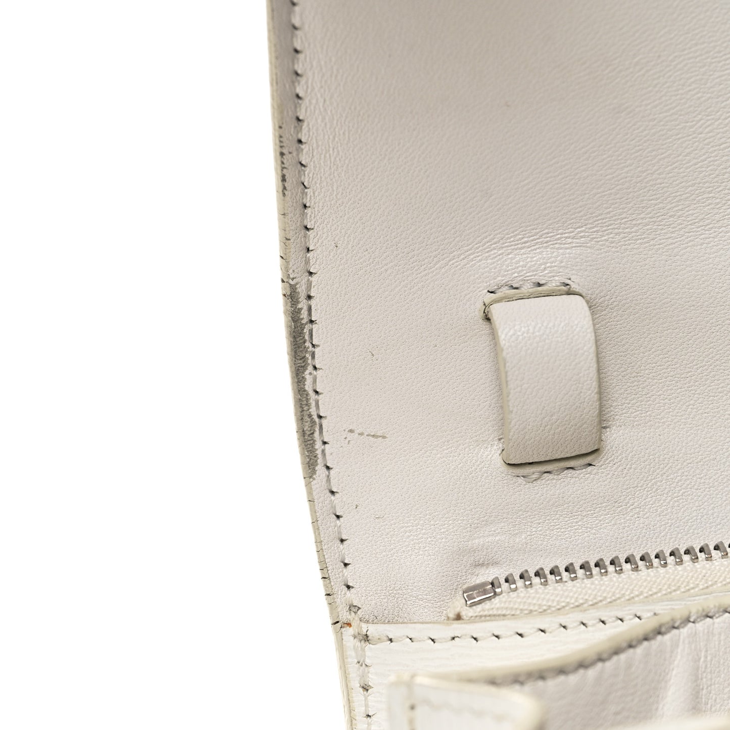 Liege Calfskin Medium Classic Box Flap Bag White