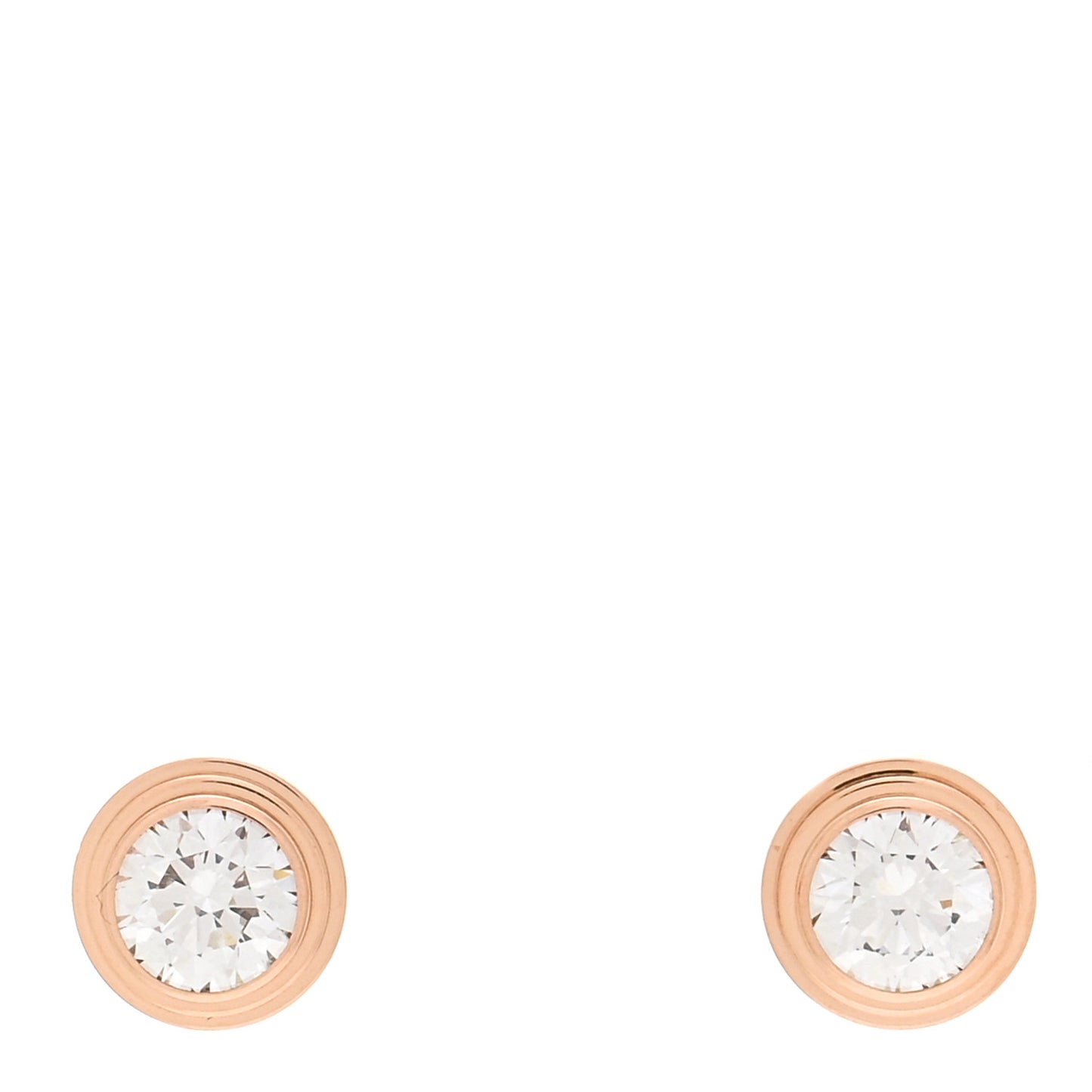 18K Pink Gold Diamond MM D'Amour Earrings