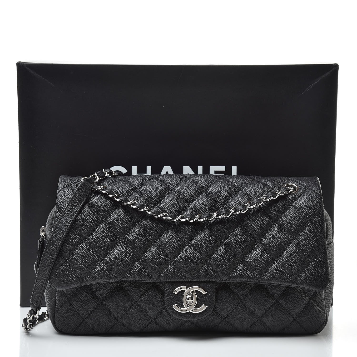 Chanel Caviar Quilted Jumbo Easy Flap Black 11 of 11