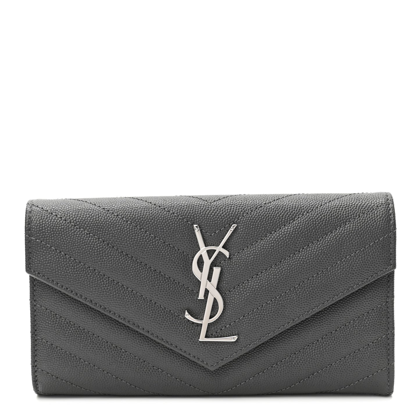 Grain De Poudre Matelasse Chevron Monogram Flap Wallet Storm