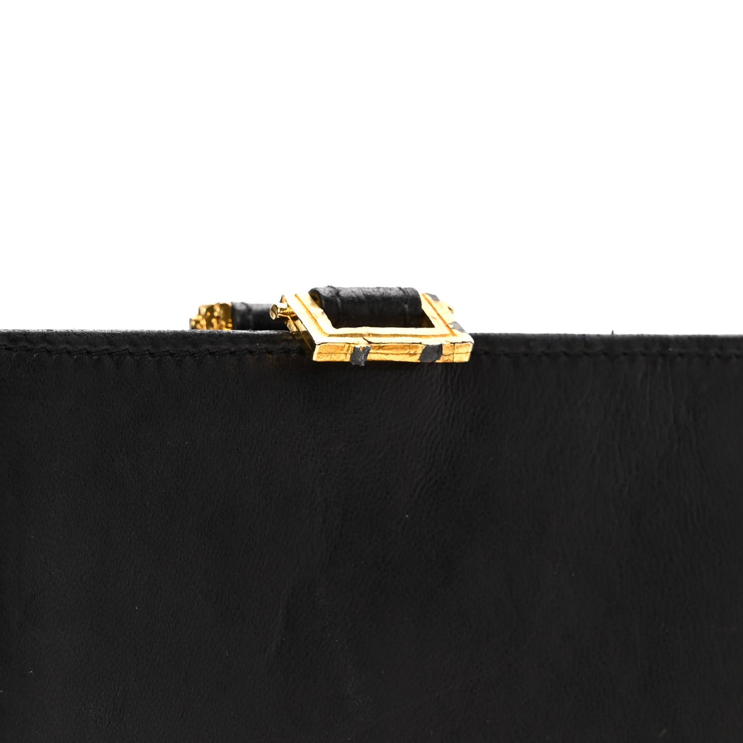 Calfskin Medallion Tribute Chain Shoulder Bag Black