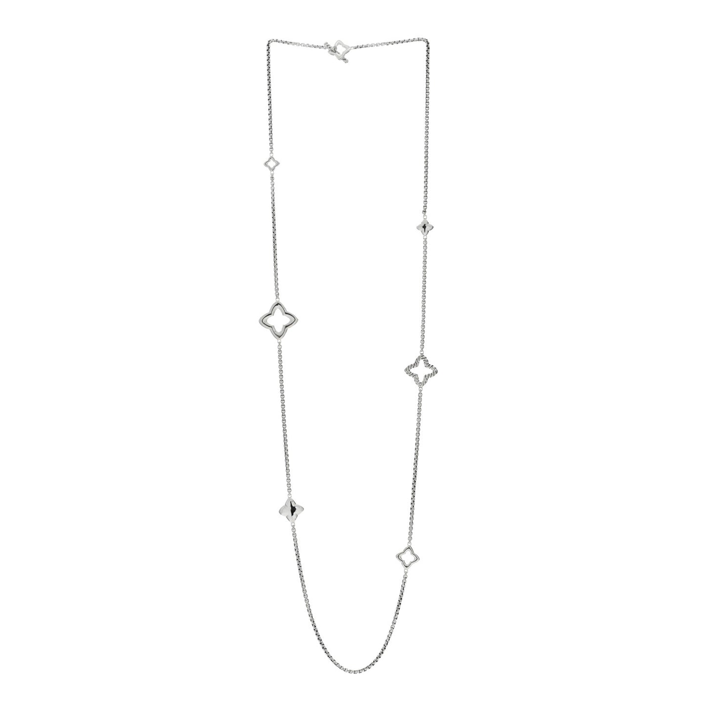 Sterling Silver 25mm Quatrefoil Chain Necklace
