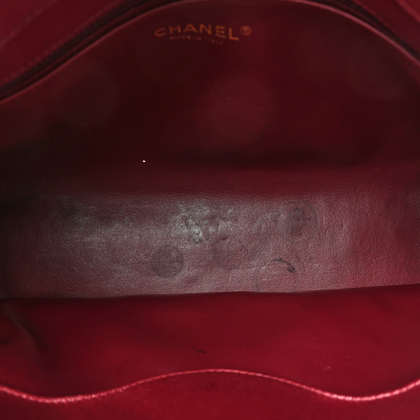 Caviar Quilted Shopping Tote Dark Burgundy