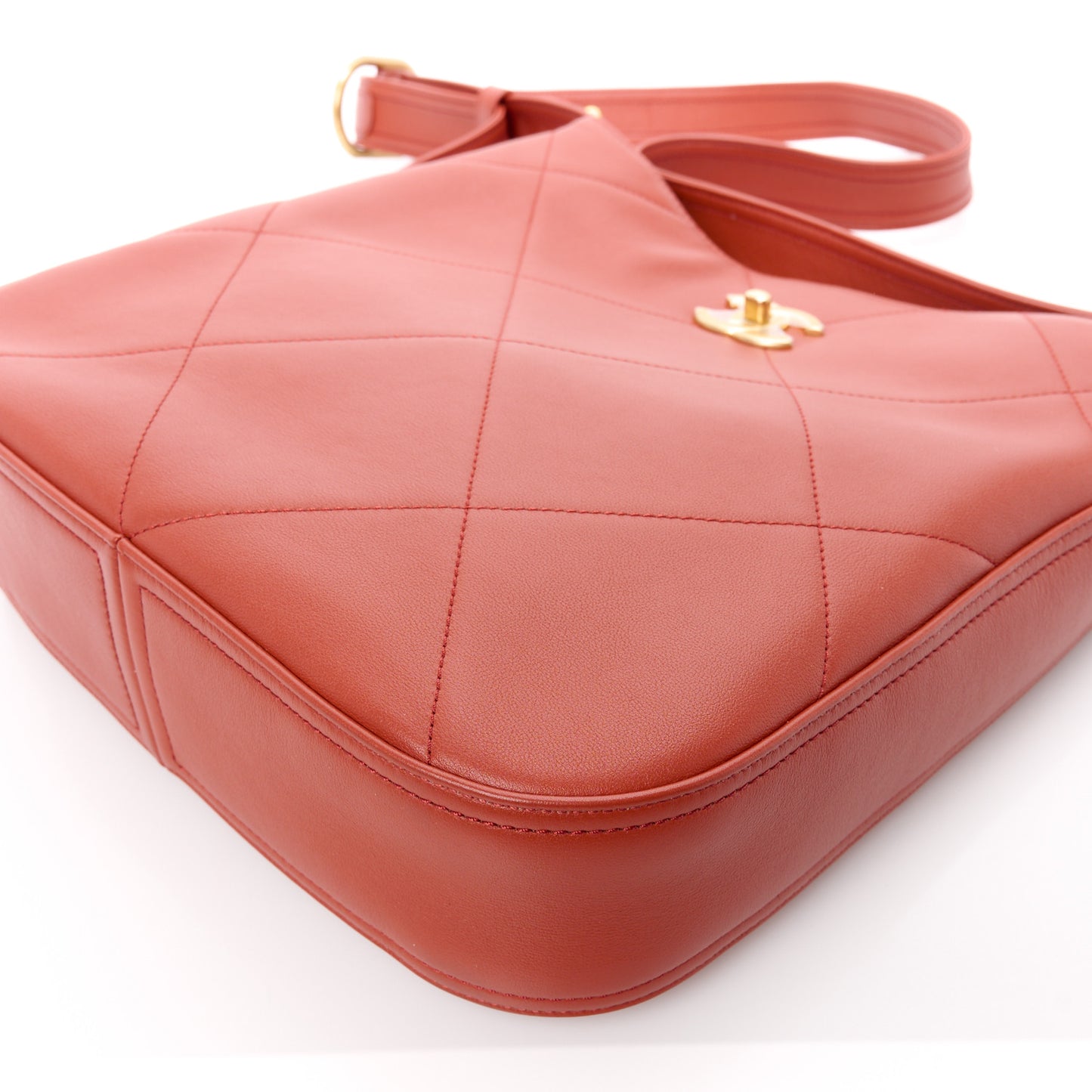 Calfskin Stitched Easy Mood Hobo Brown