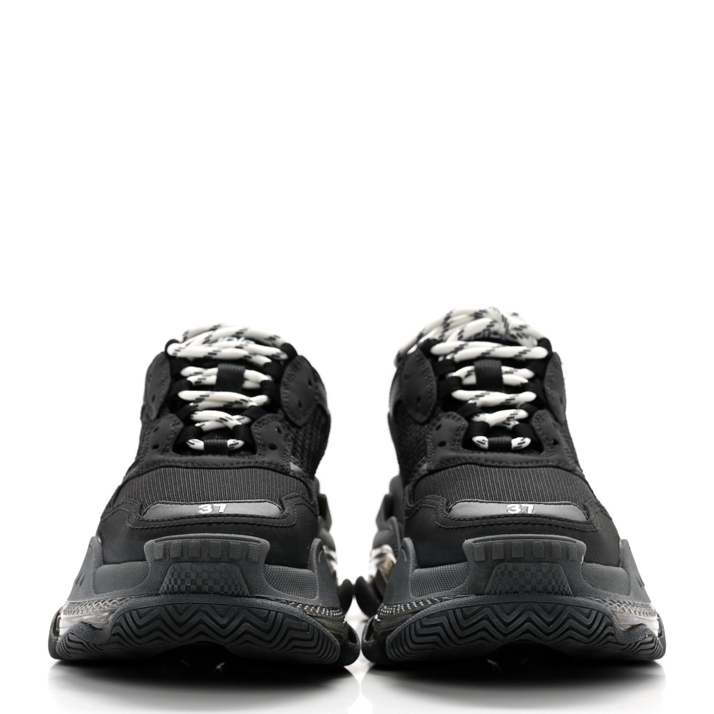 Fabric Mesh Womens Triple S Sneakers 37 Black