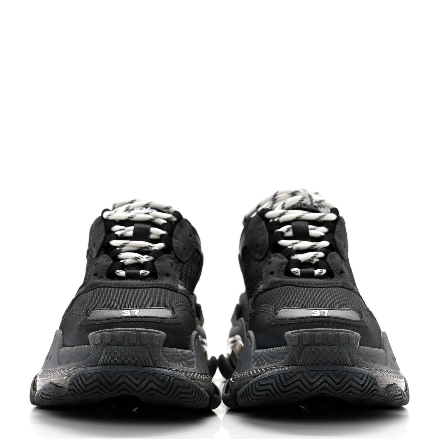 Balenciaga Fabric Mesh Womens Triple S Sneakers 37 Black 2 of 10