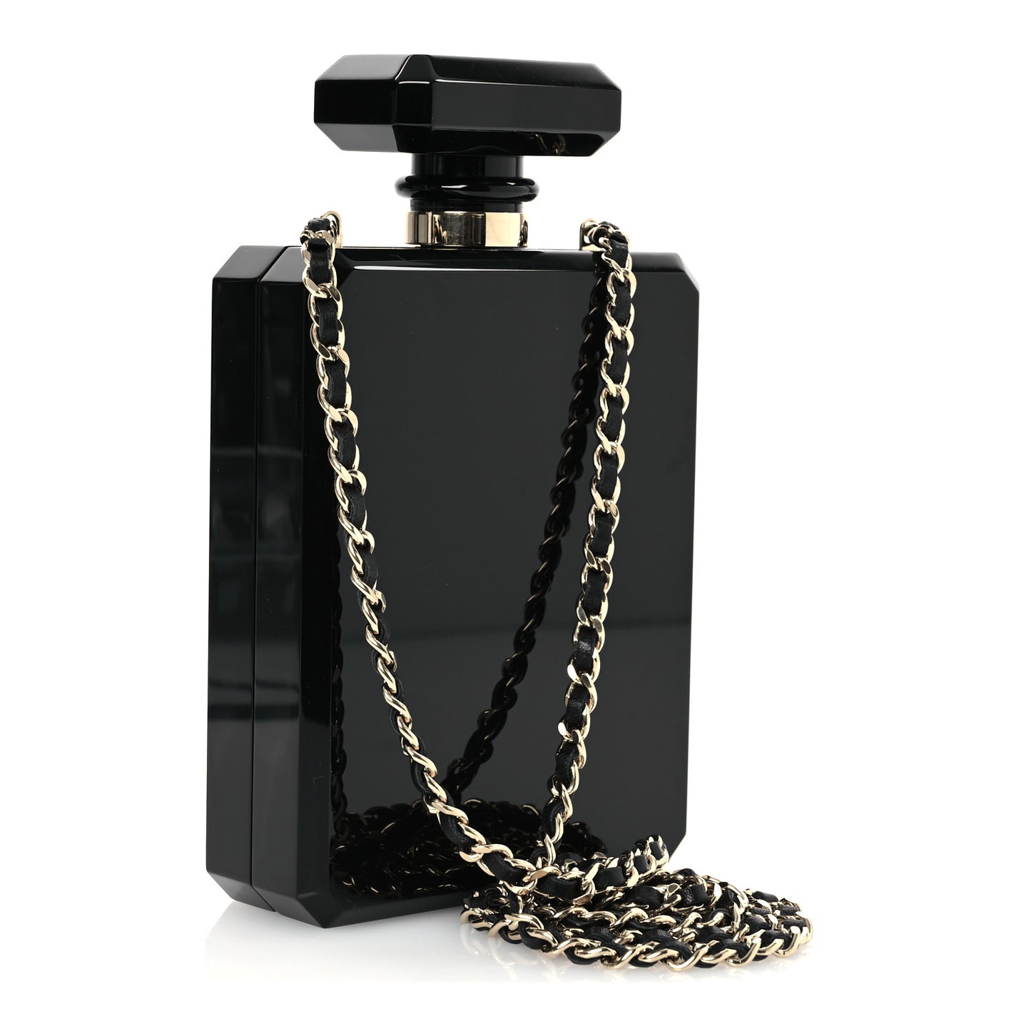 Plexiglass Perfume Bottle Clutch Black