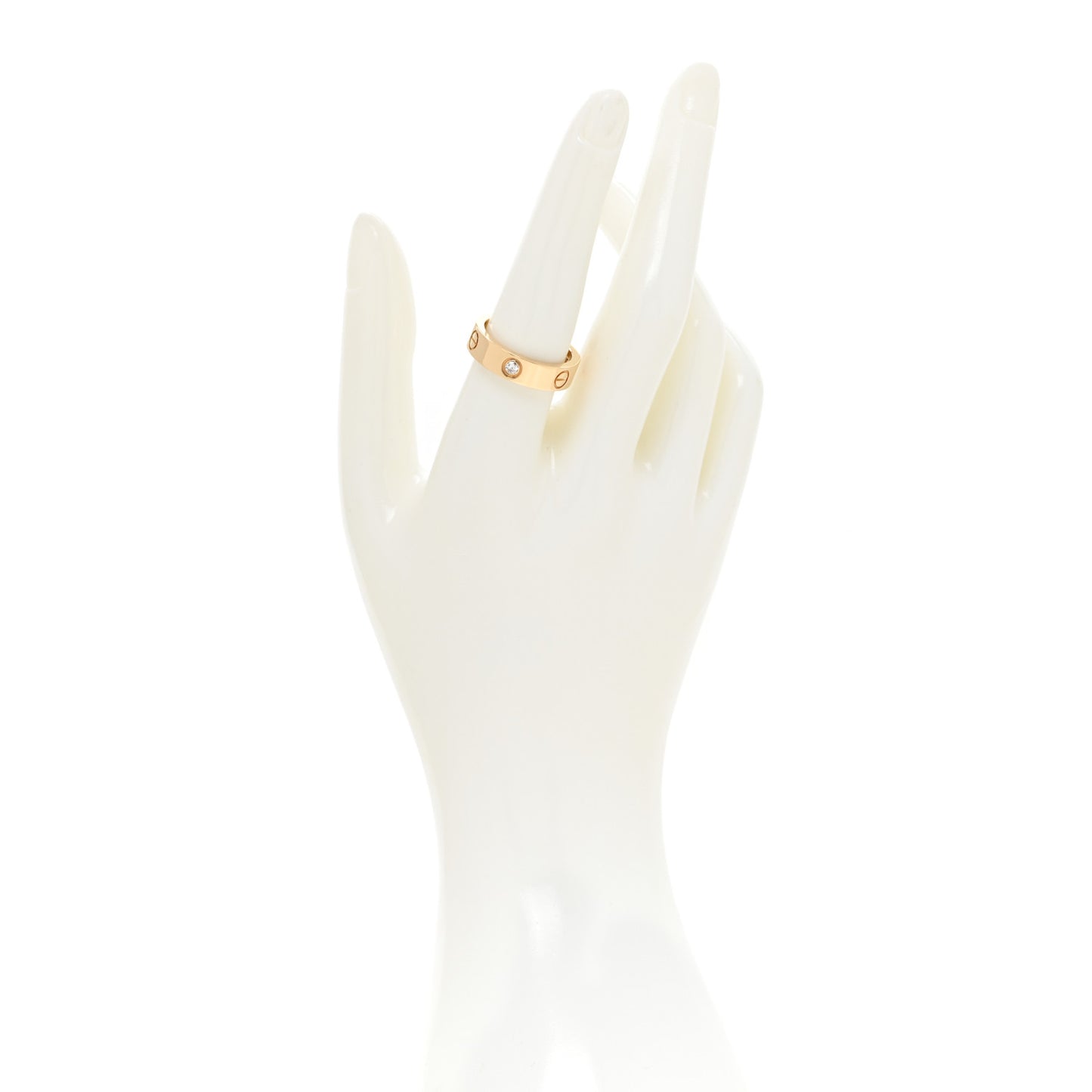 18K Yellow Gold 3 Diamond 5.5mm LOVE Ring 58 8.5
