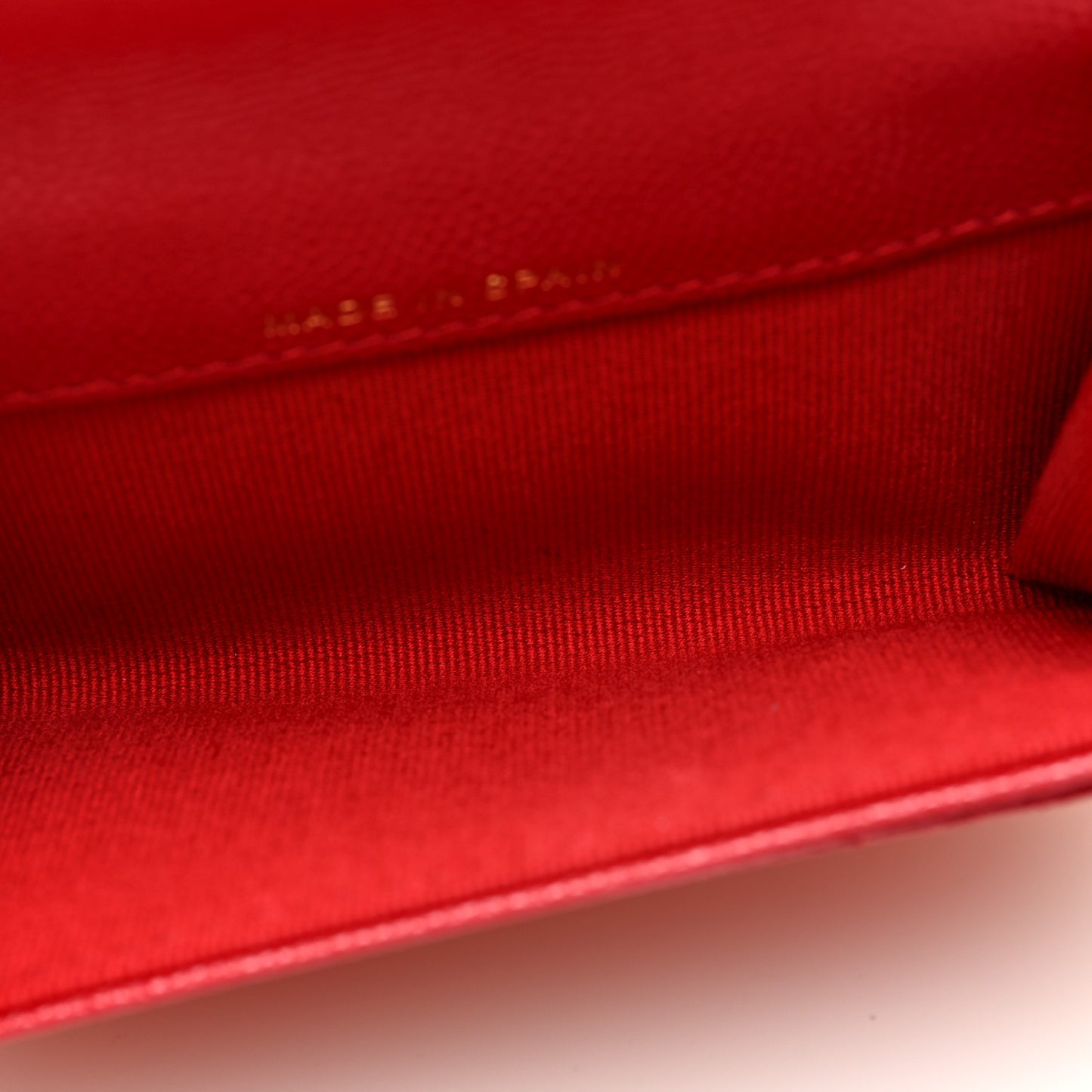 Caviar Quilted Crystal Enamel CC Card Holder Red
