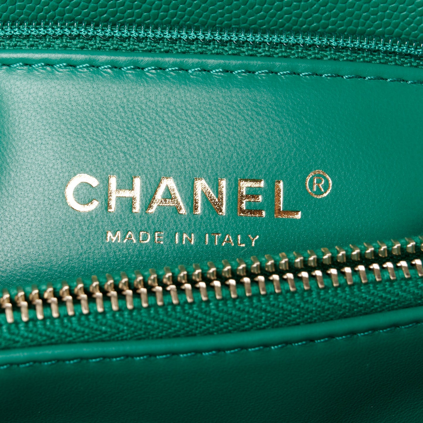 Caviar Quilted Small Coco Handle Flap Green
