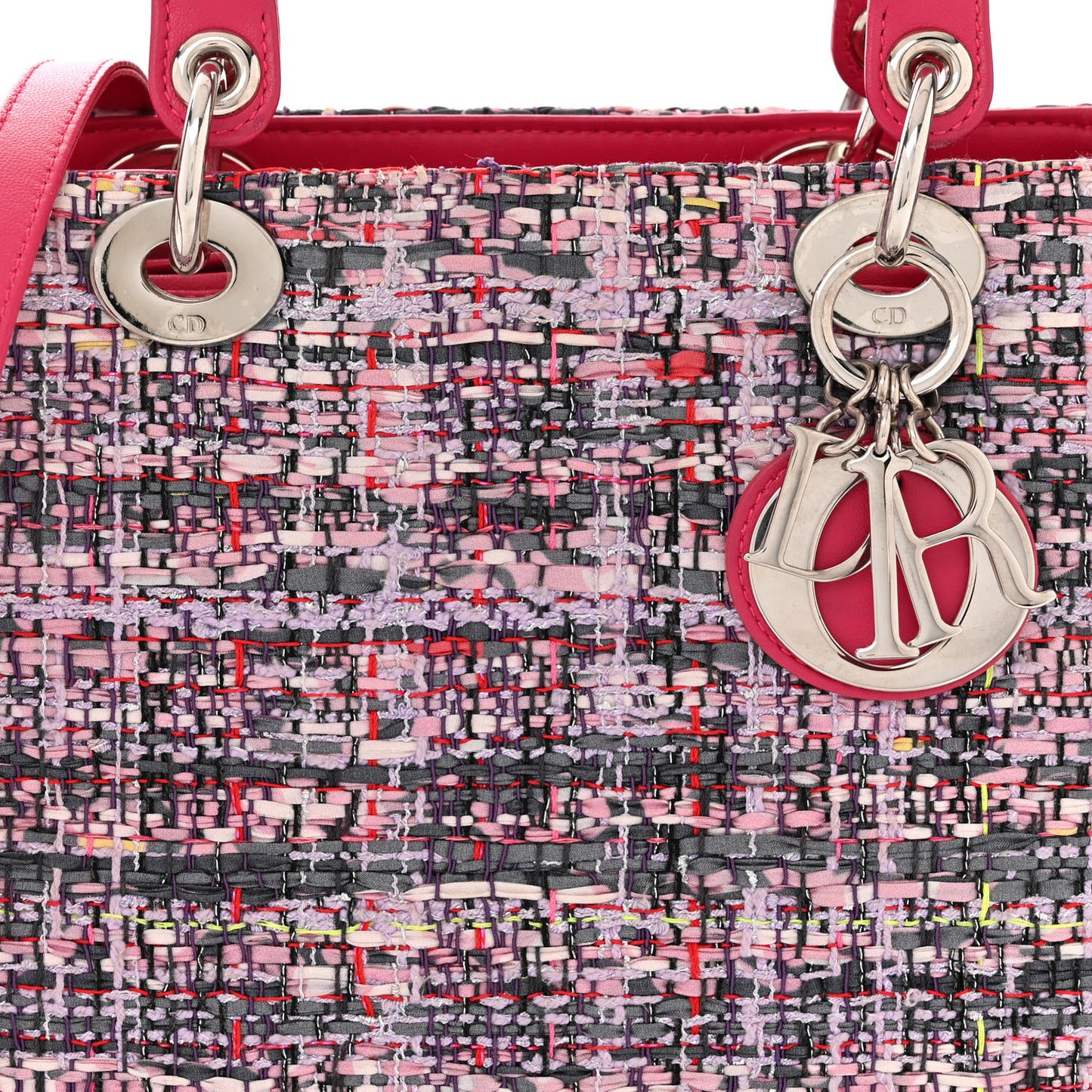 Tweed Medium Lady Dior Pink Multicolor