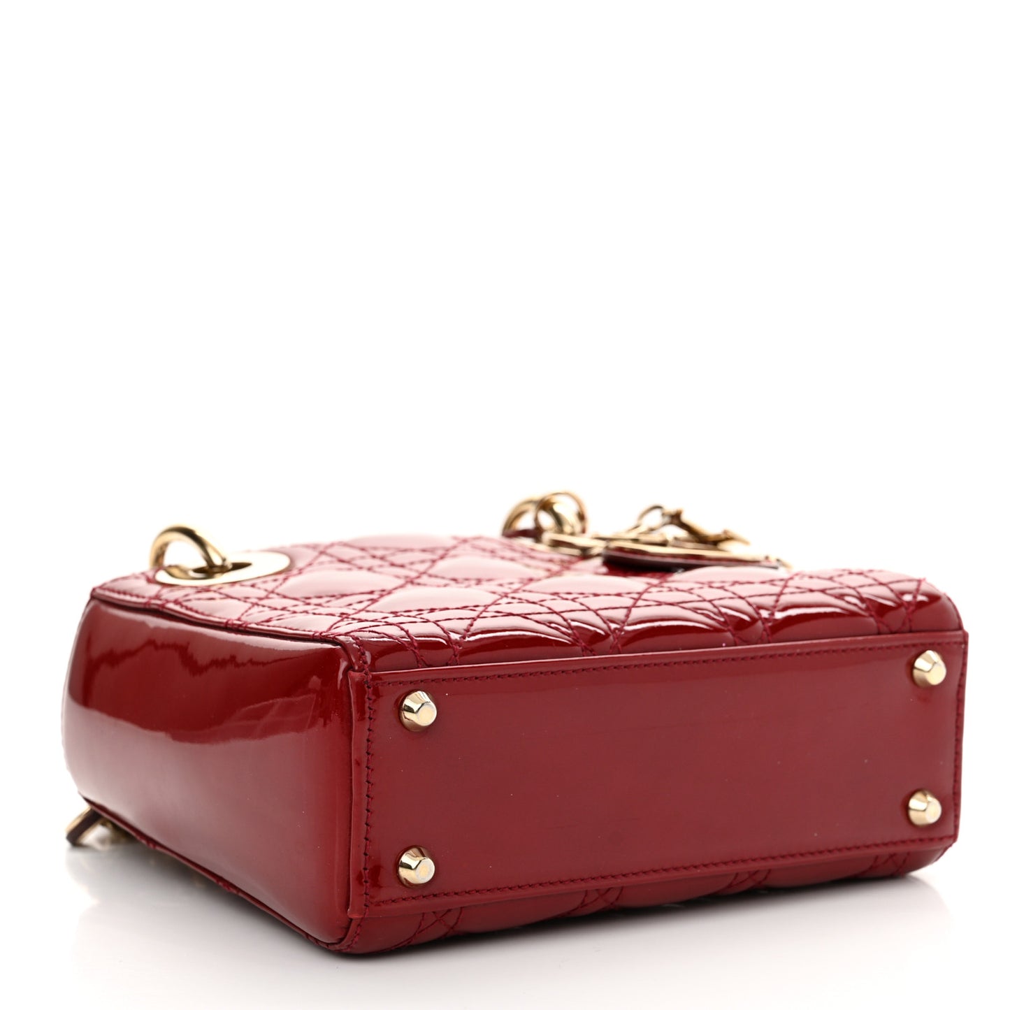 Patent Cannage Mini Lady Dior Red