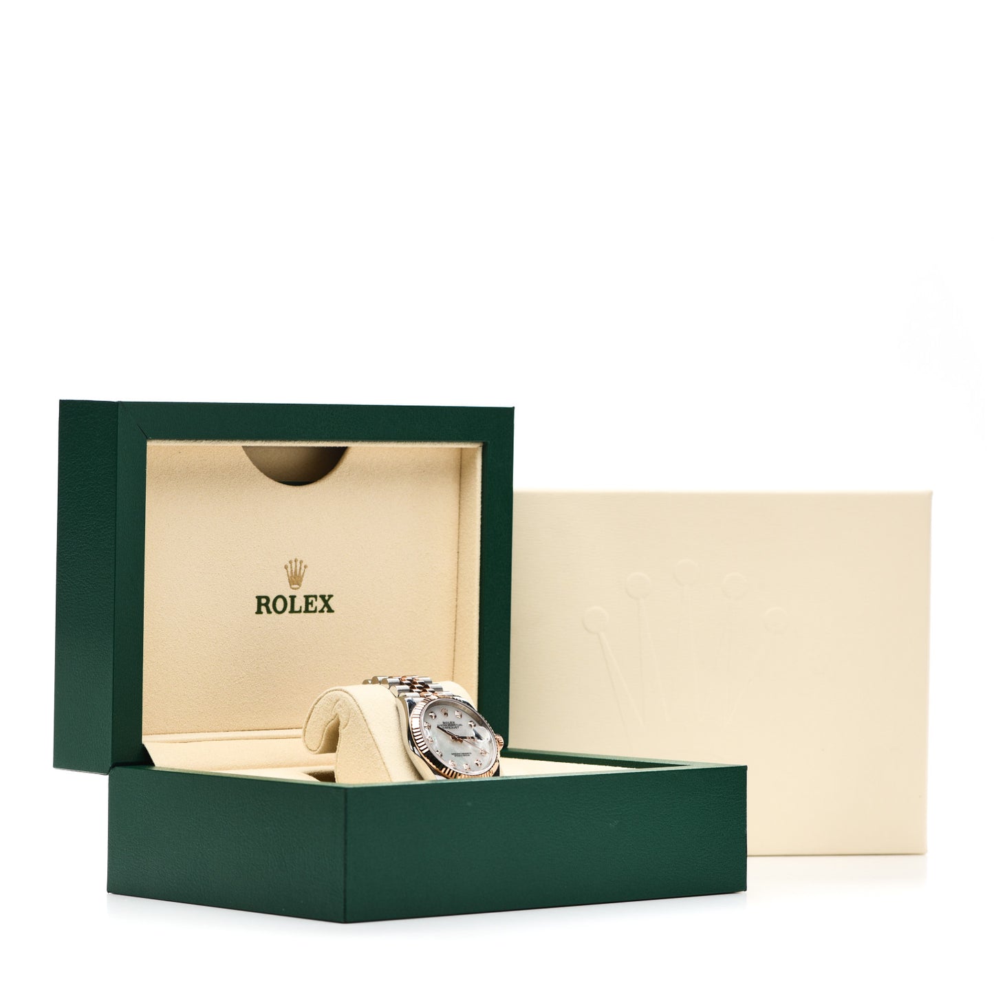 Stainless Steel 18K Everose Gold Diamond Mother of Pearl 36mm Oyster Perpetual Datejust Watch 126231