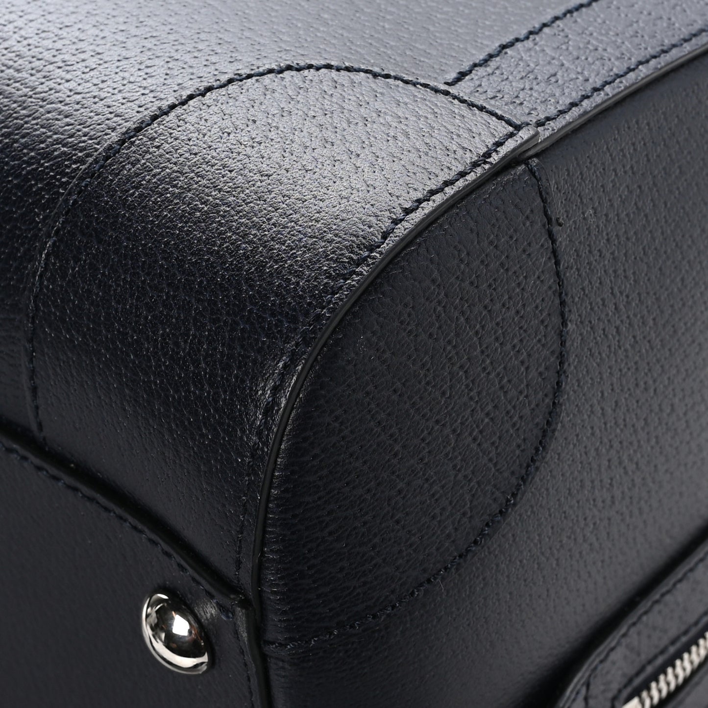 Textured Dollar Calfskin Web Medium Savoy Duffle Bag Black