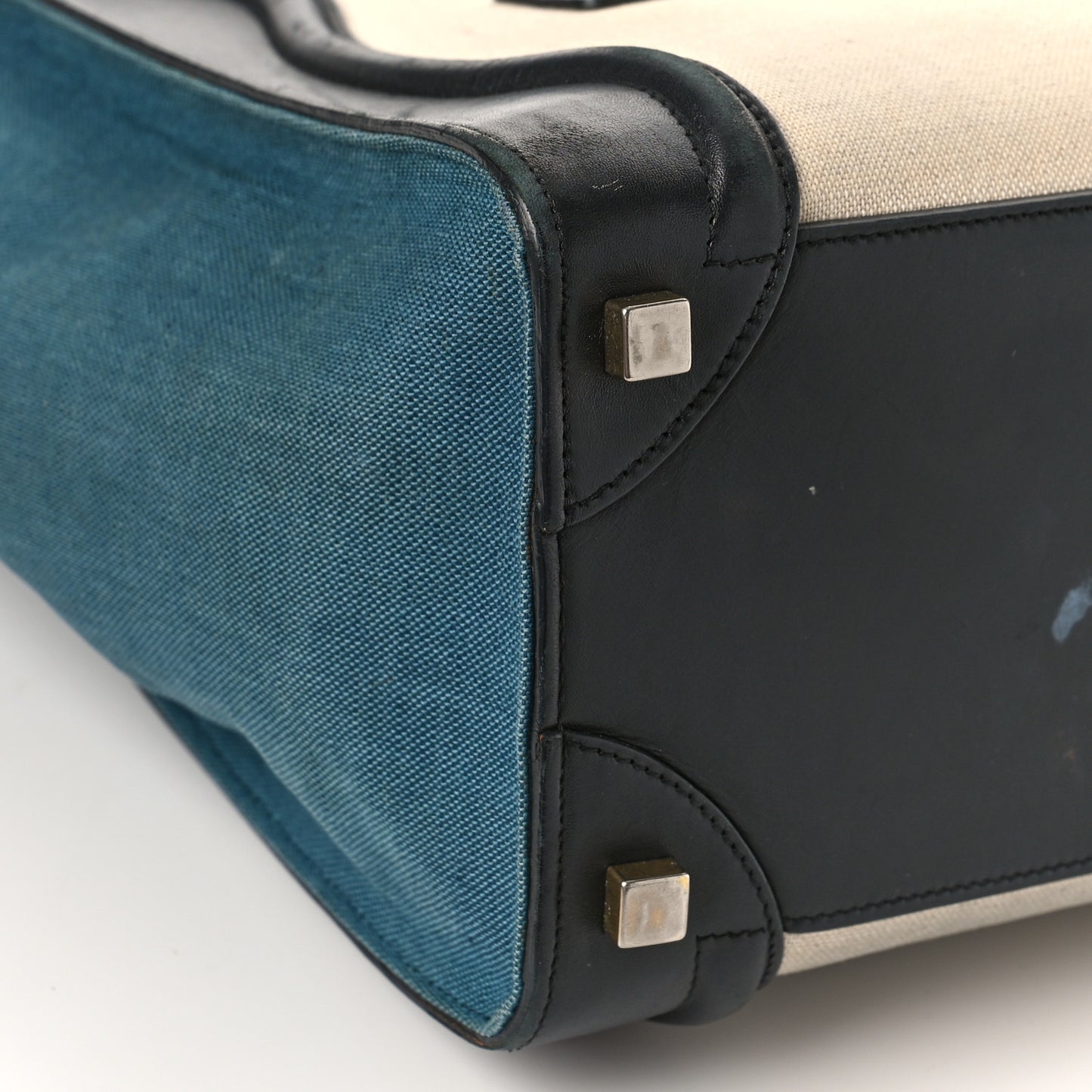 Canvas Smooth Calfskin Micro Tri-Color Luggage Royal