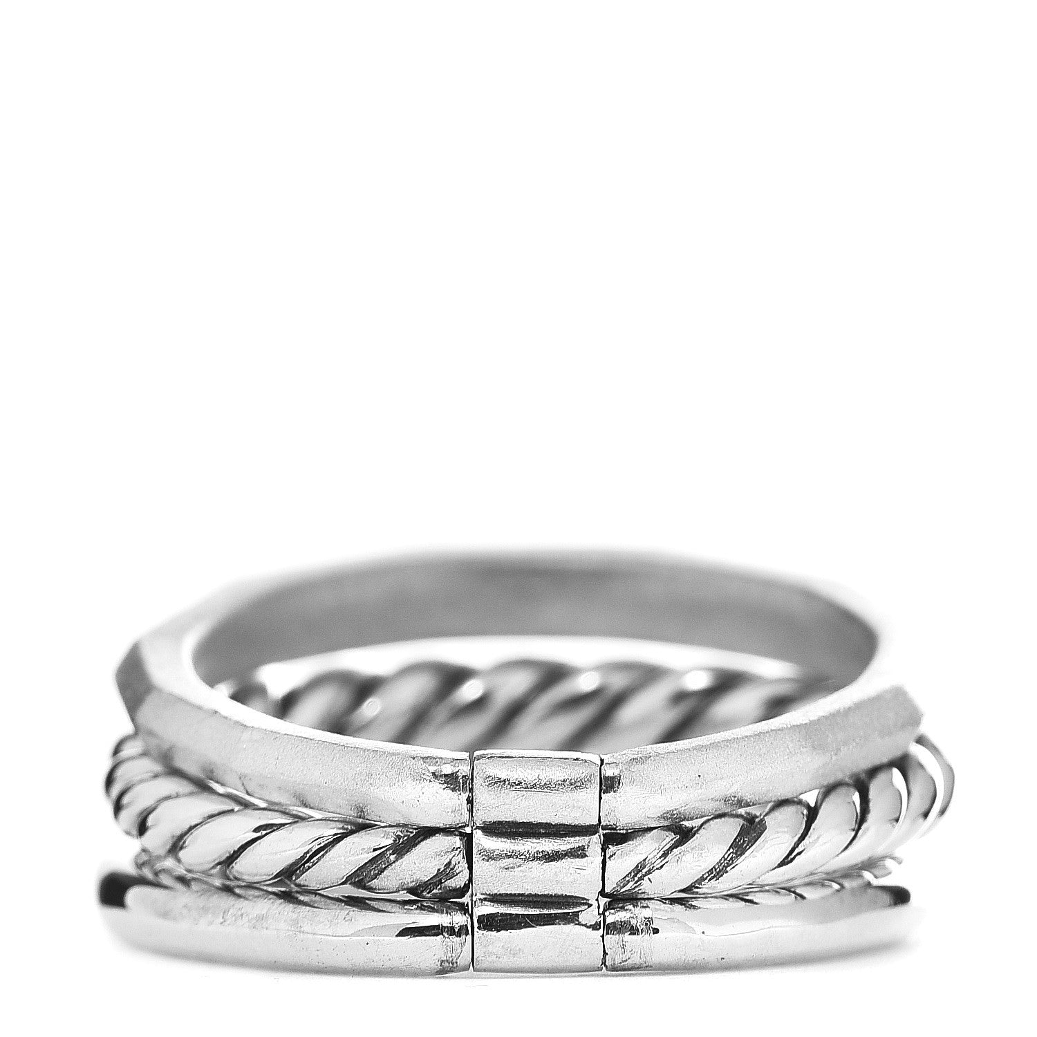 David Yurman Sterling Silver Diamond 9mm Stax Narrow Ring 52 6 4 of 6