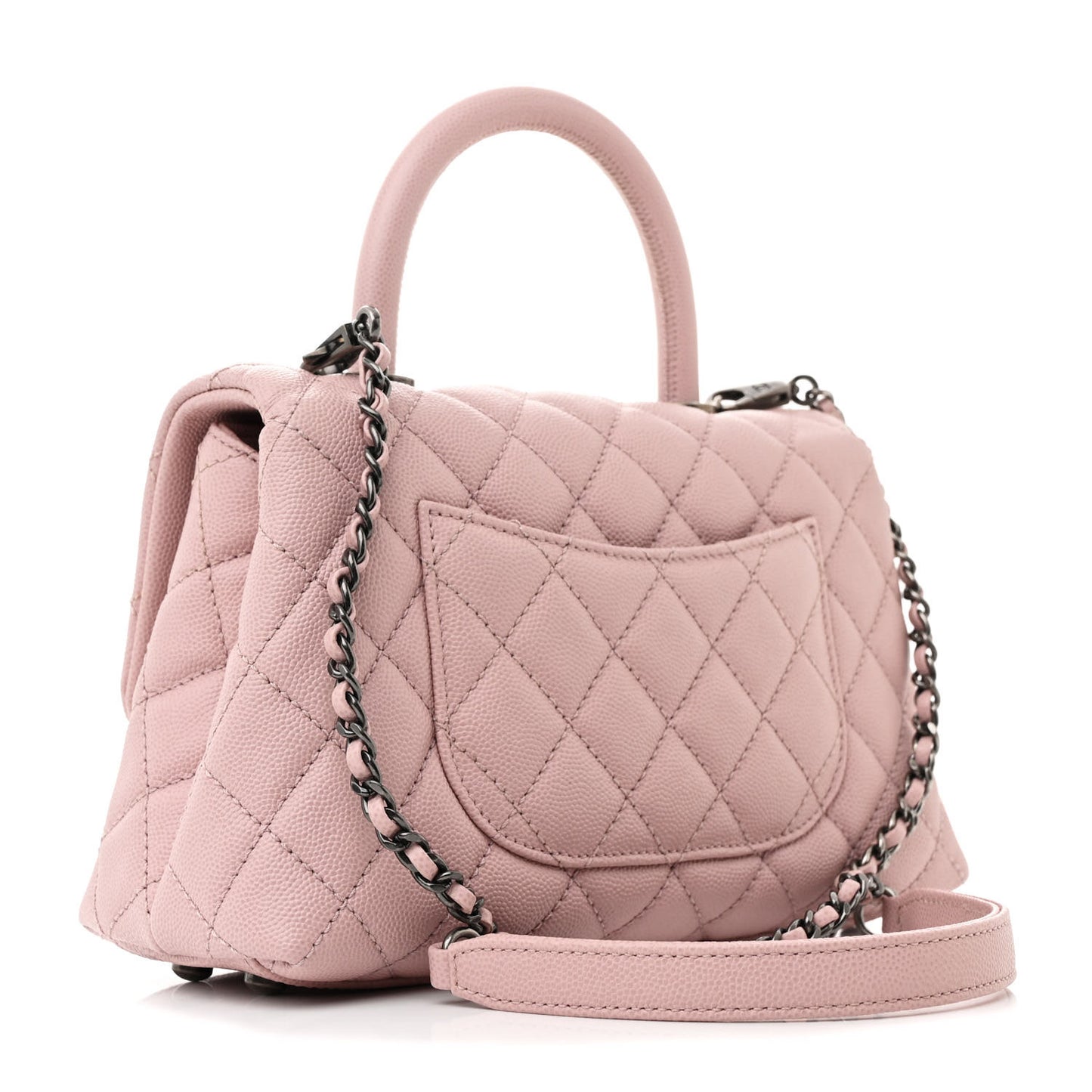 Caviar Quilted Mini Coco Handle Flap Pink