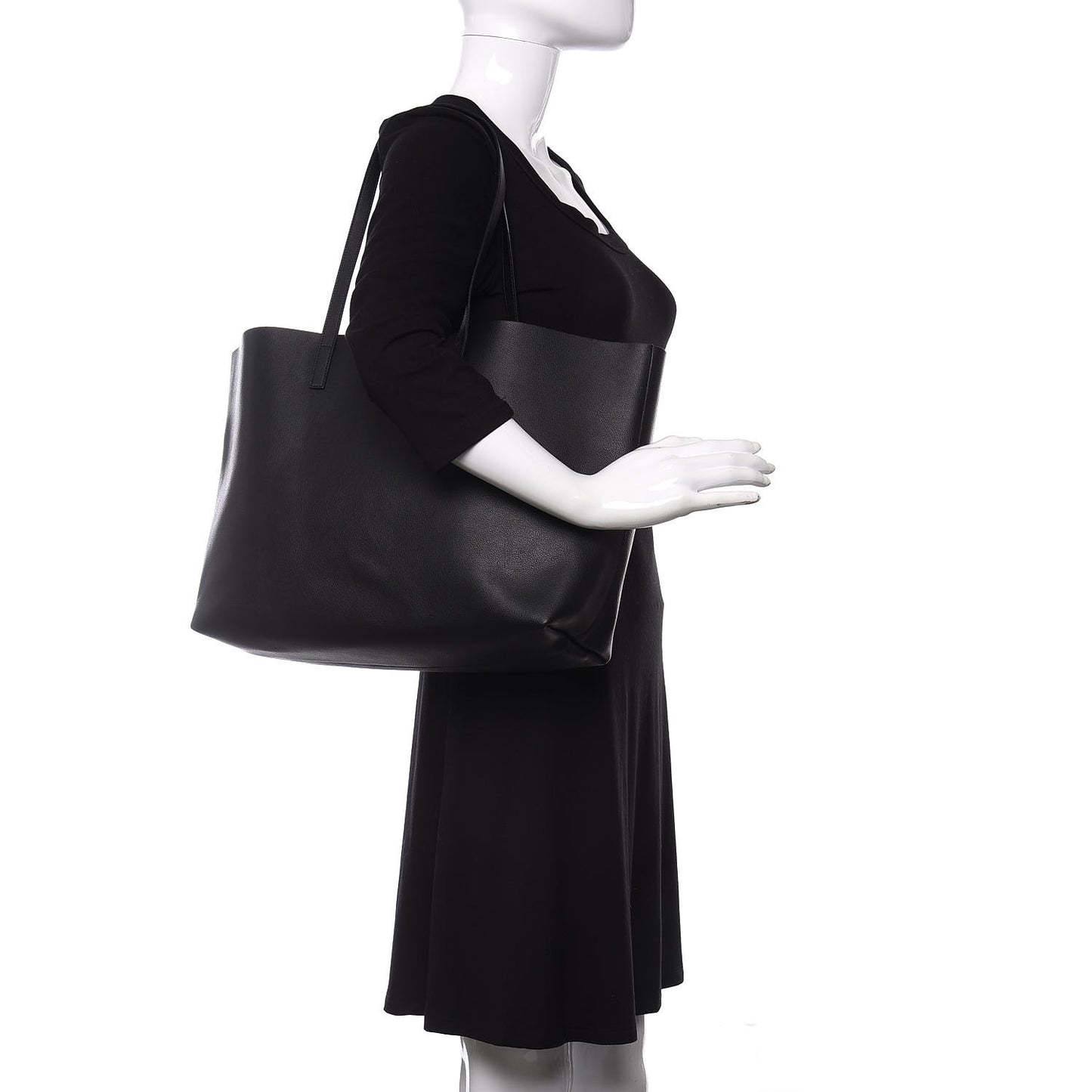 Calfskin Large Shopping Tote Black