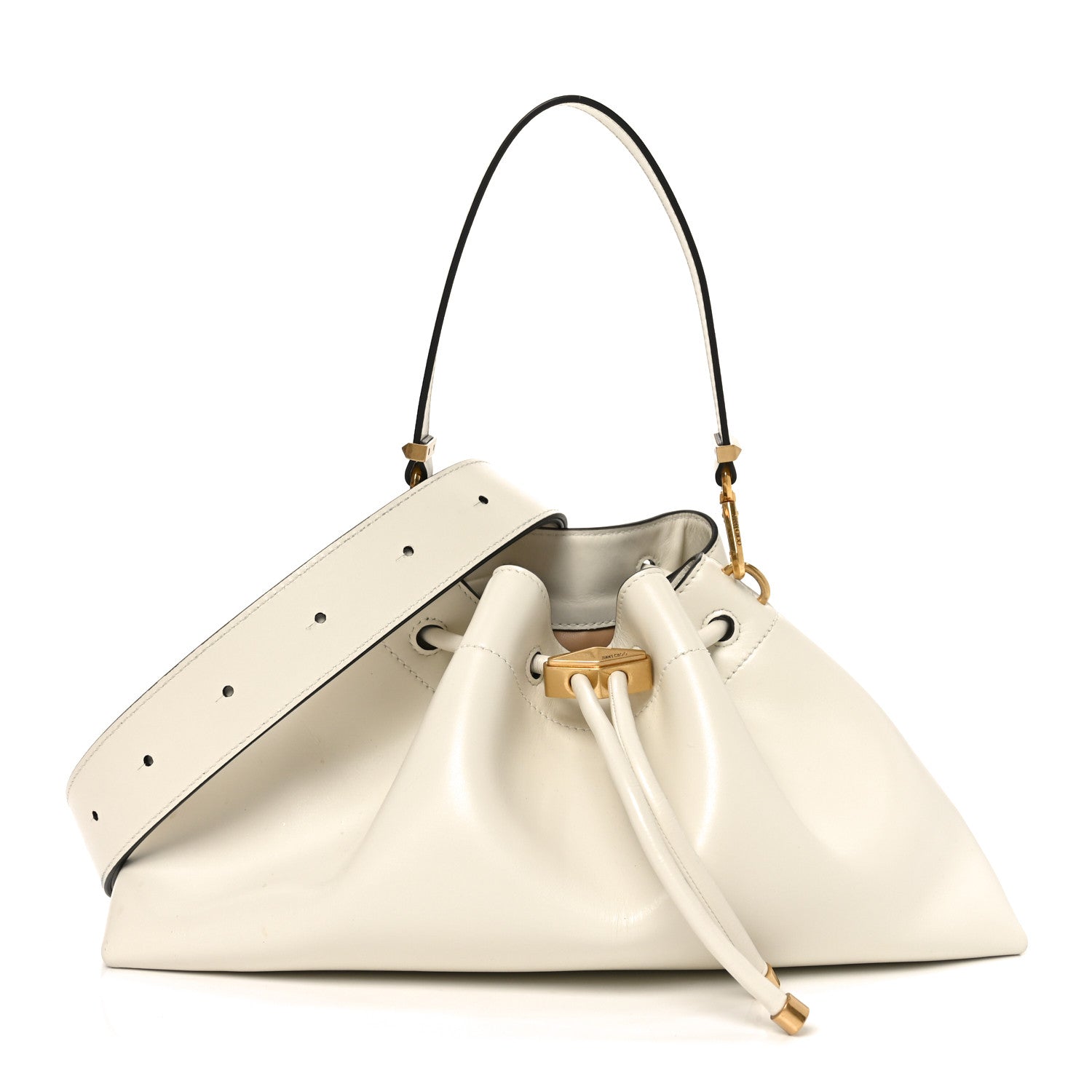 Jimmy Choo Calfskin Bon Bon East West Bucket Bag Latte 1840300