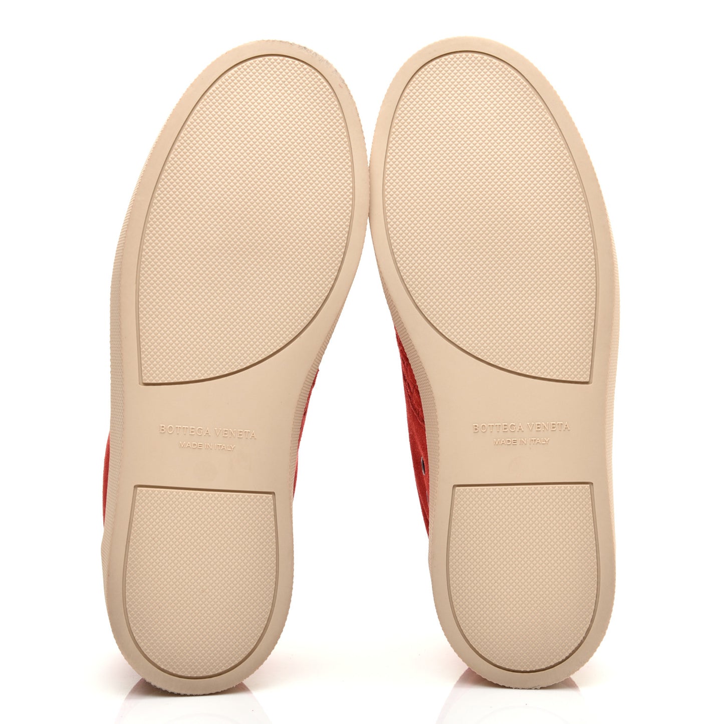 Suede Intrecciato Lace Up Sneakers 41 Red