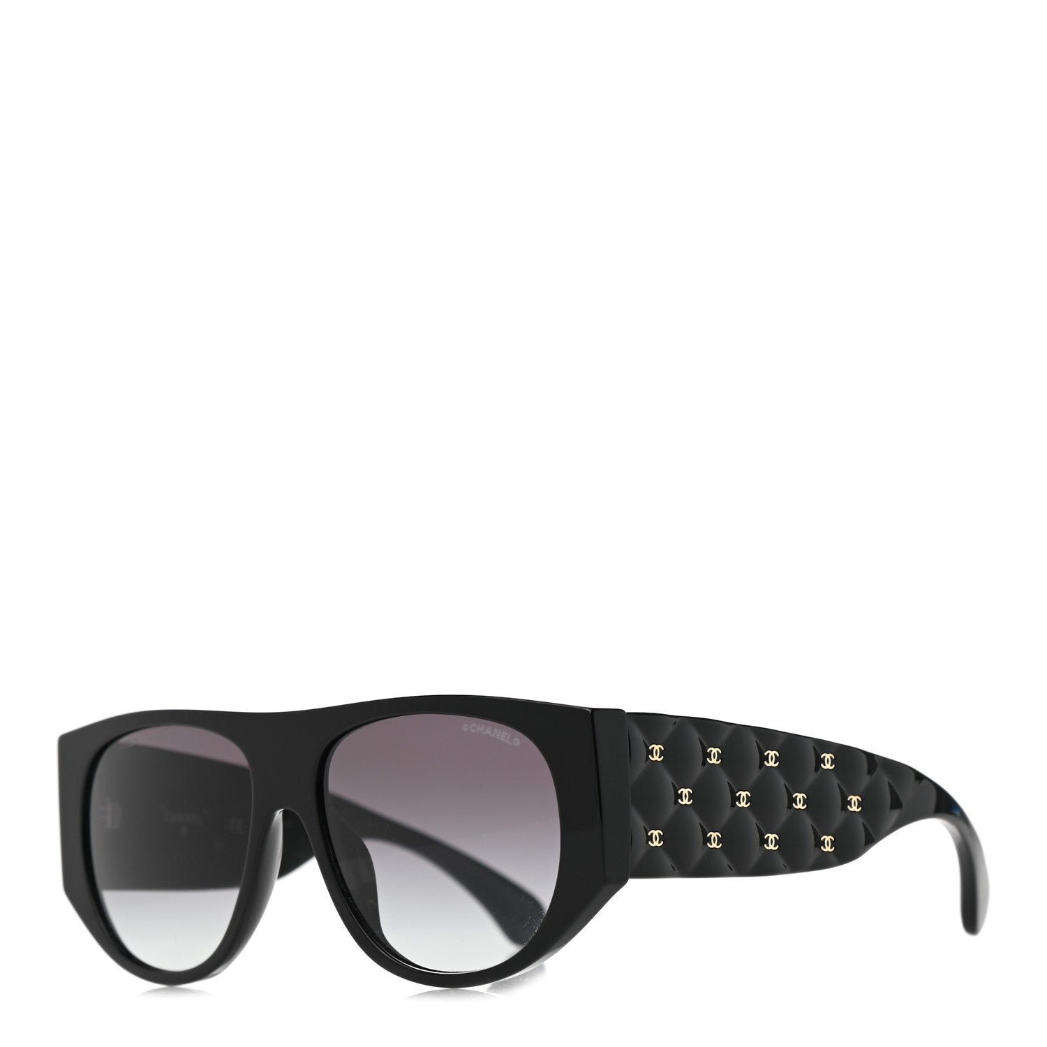 Chanel Acetate Quilted CC Pilot Sunglasses 71465 Black 1 of 8