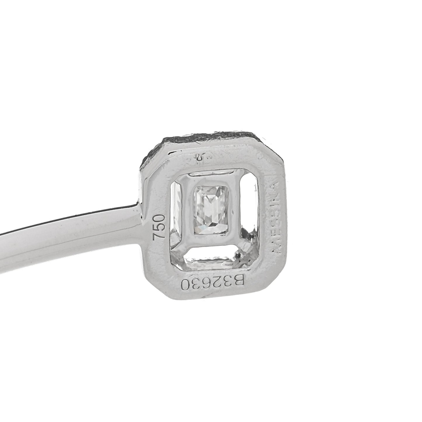 18K White Gold Diamond My Twin Toi & Moi Thin Bangle Bracelet