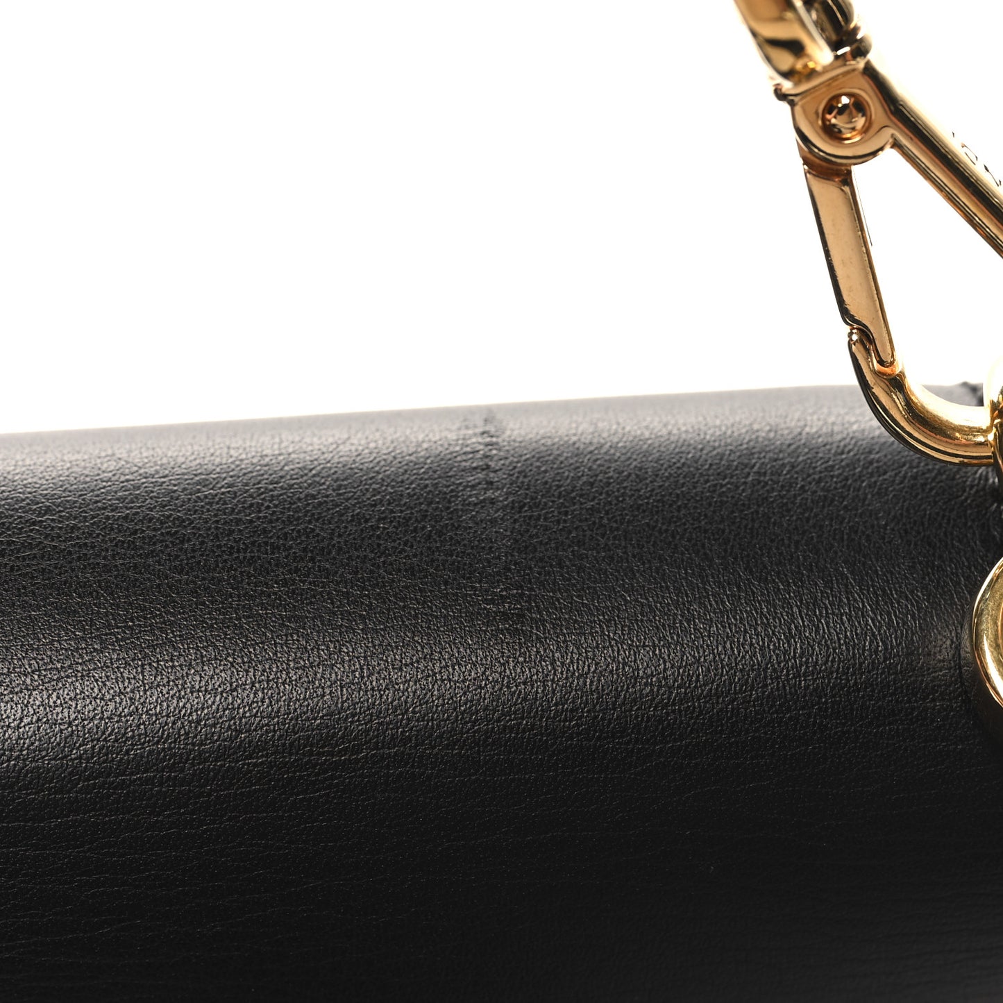 X VERSACE Vitello Seta Fendace Brooch Baguette Black