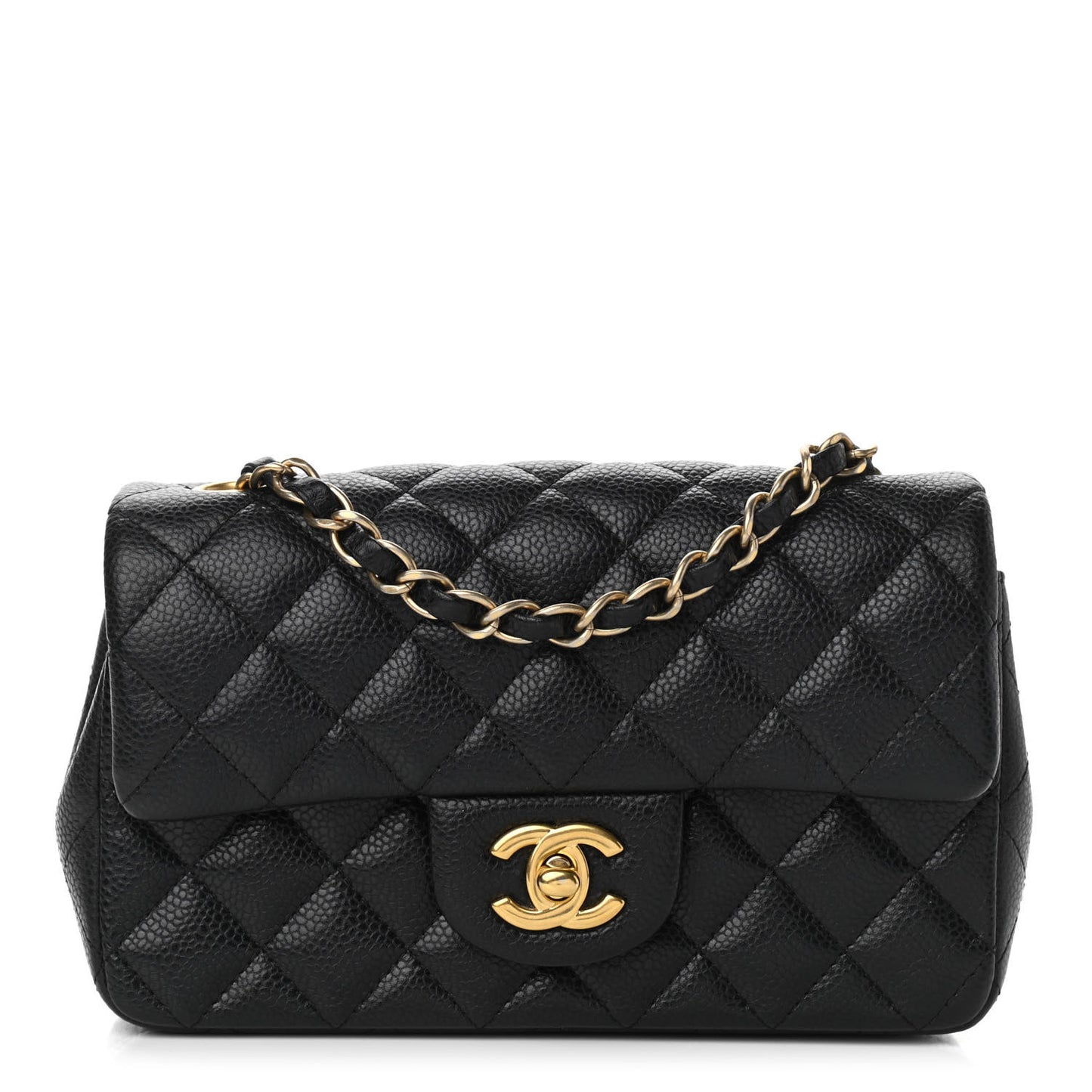 Caviar Quilted Mini Rectangular Flap Black