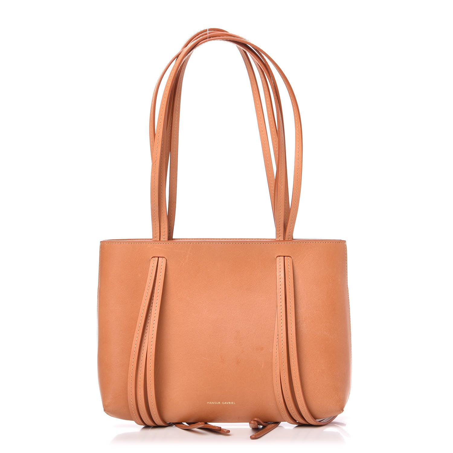 Mansur Gavriel Calfskin Fringe Tote Cammello Rosa 1 of 9