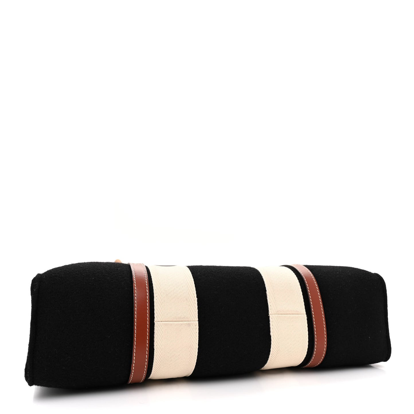 Felt Calfskin Large Woody Ribbon Tote Black