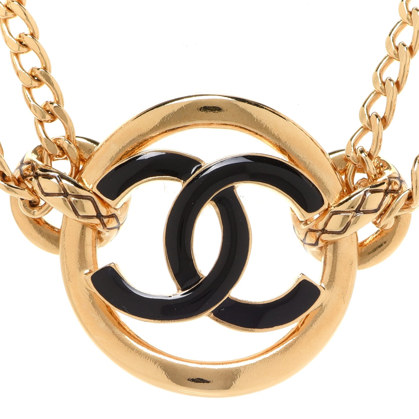 Metal Resin Chain CC Choker Gold Black