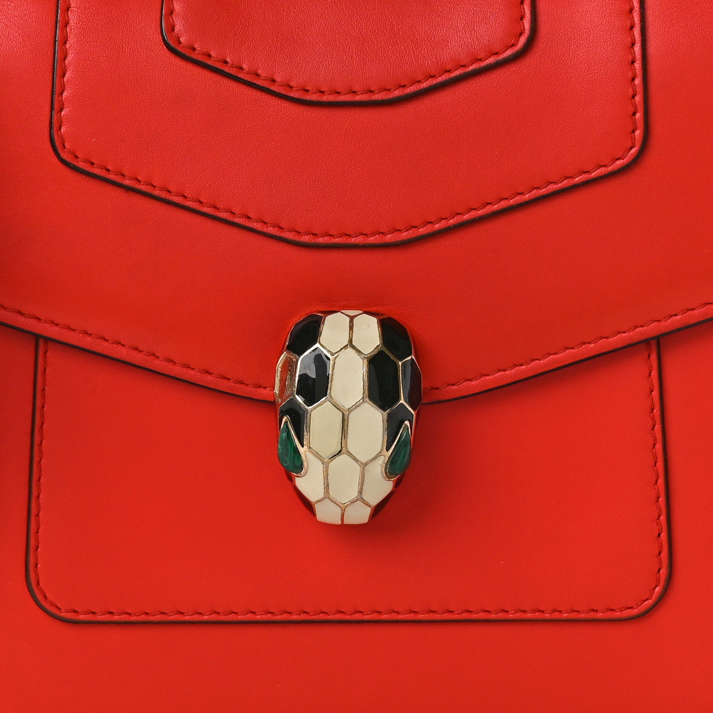 Calfskin Serpenti Forever Top Handle Red