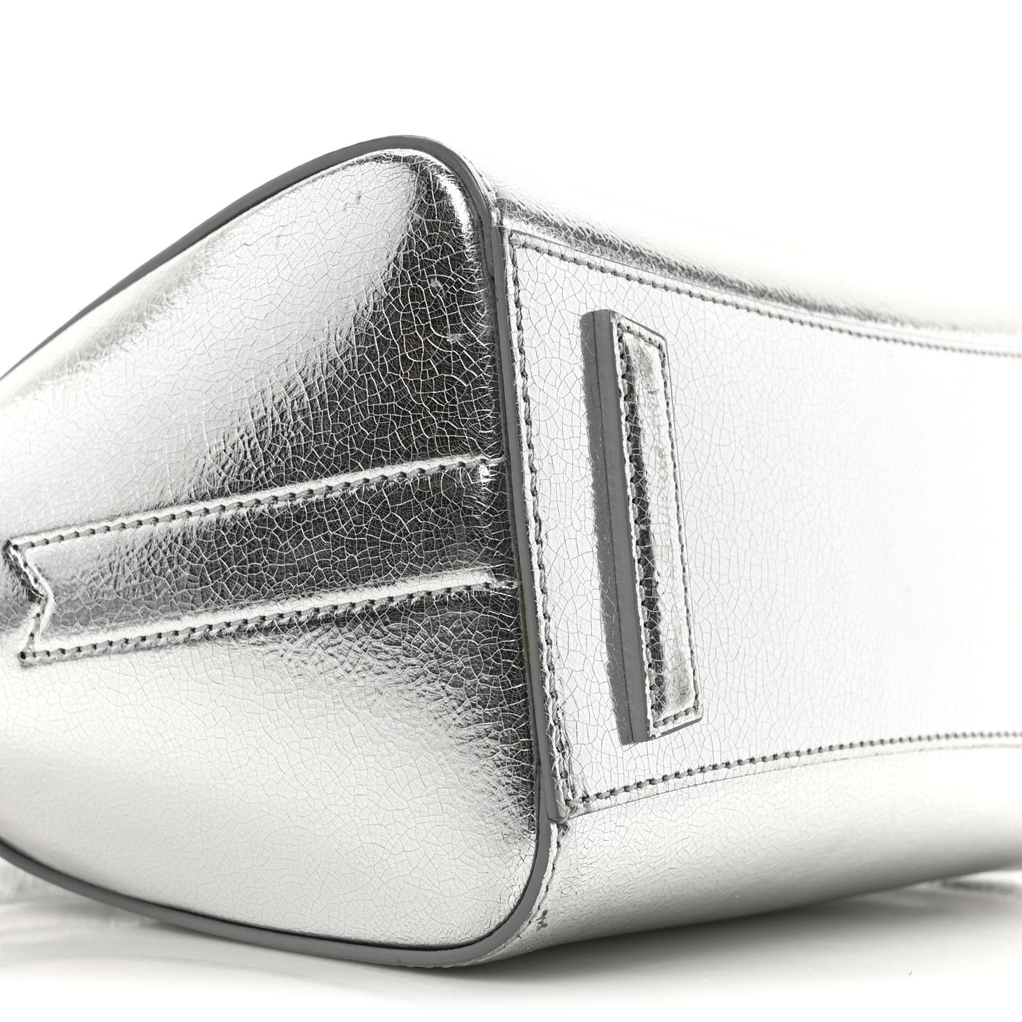 Metallic Sugar Goatskin Mini Antigona Silver