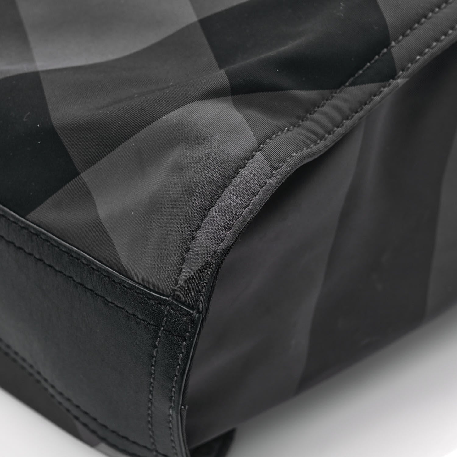 Burberry Nylon Check Buckleigh Packable Tote Charcoal 11 of 12