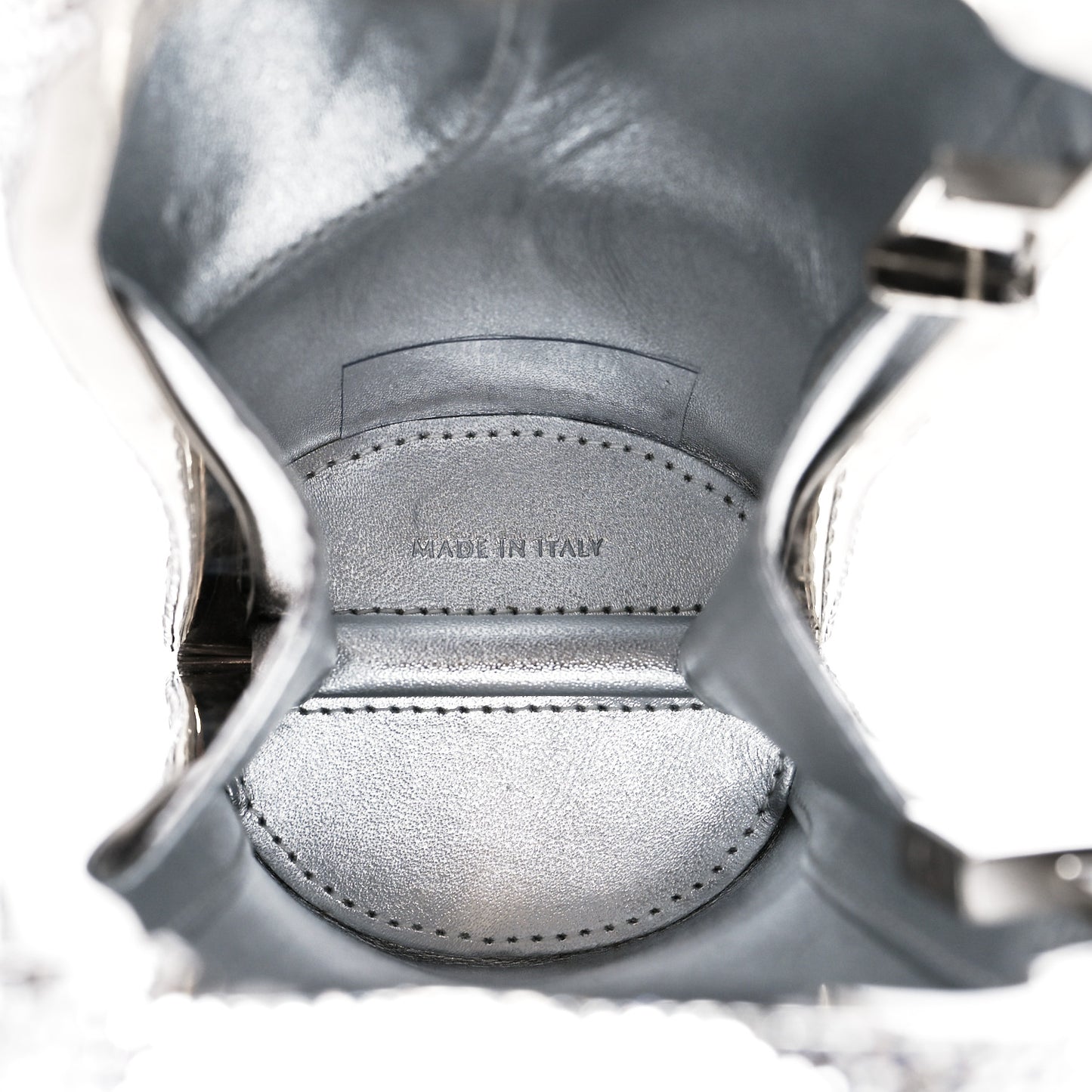 Swarovski Crystal War And Peace Minaudiere Clutch Silver
