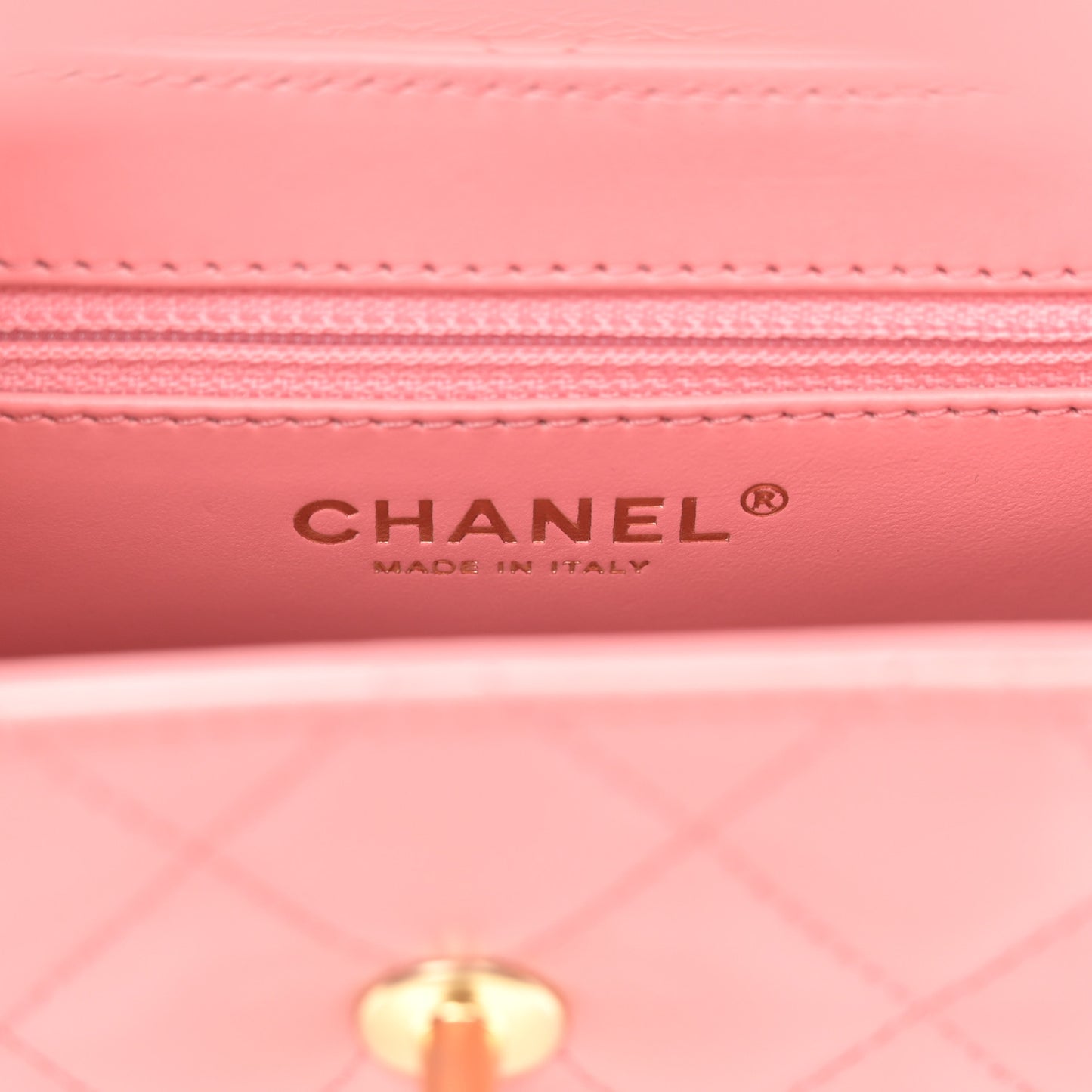 Shiny Aged Calfskin Quilted Nano Kelly Shopper Coral Pink