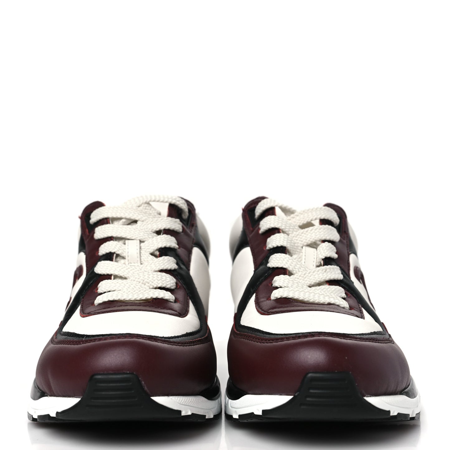 Calfskin CC Sneakers 36 Brown White Black