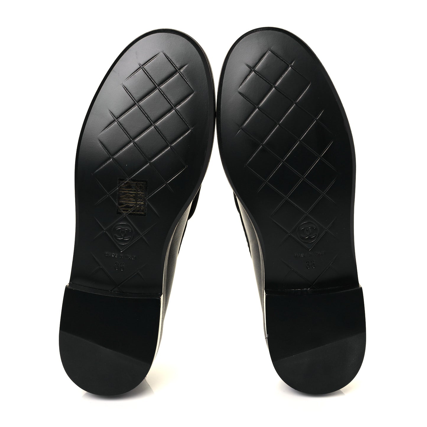 Lambskin Quilted CC Turnlock Loafers 36 Black