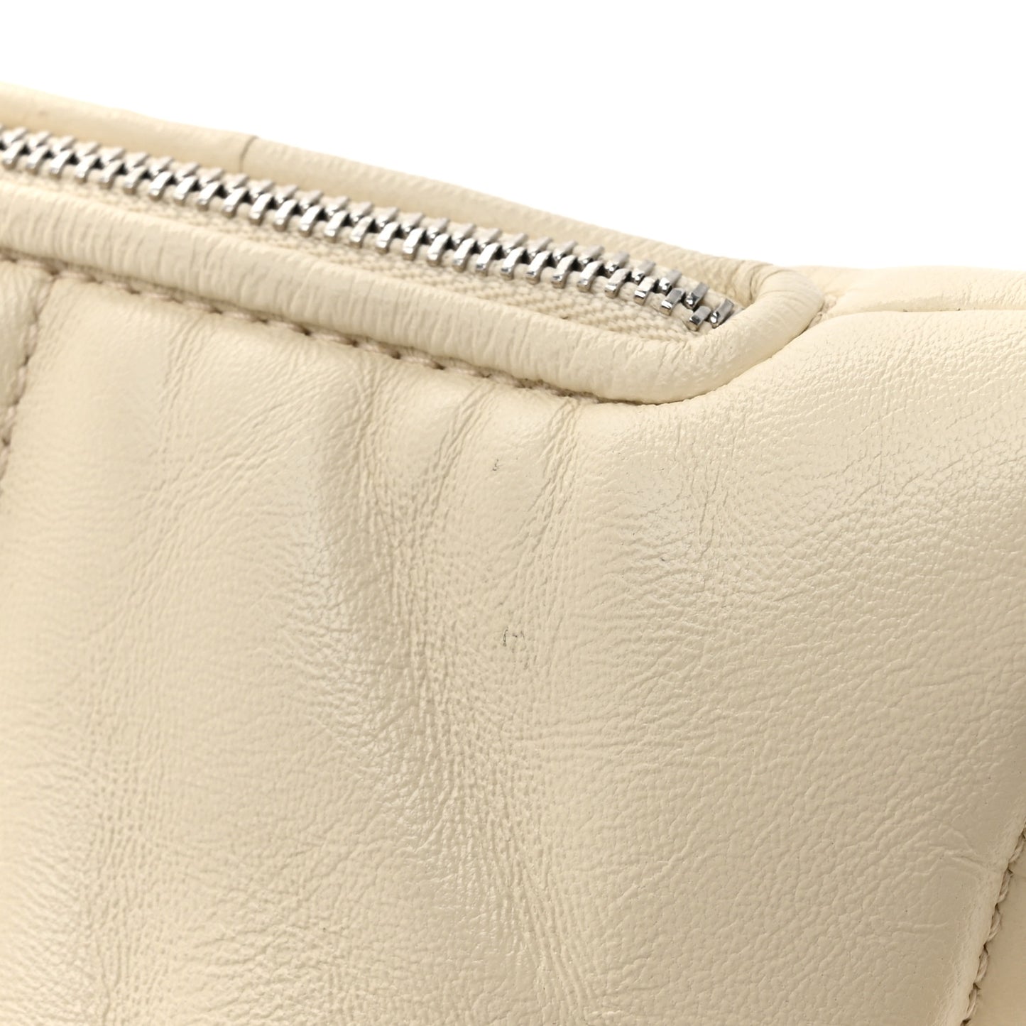 Lambskin Quilted Small Crescent Lola Bag Pale Vanilla