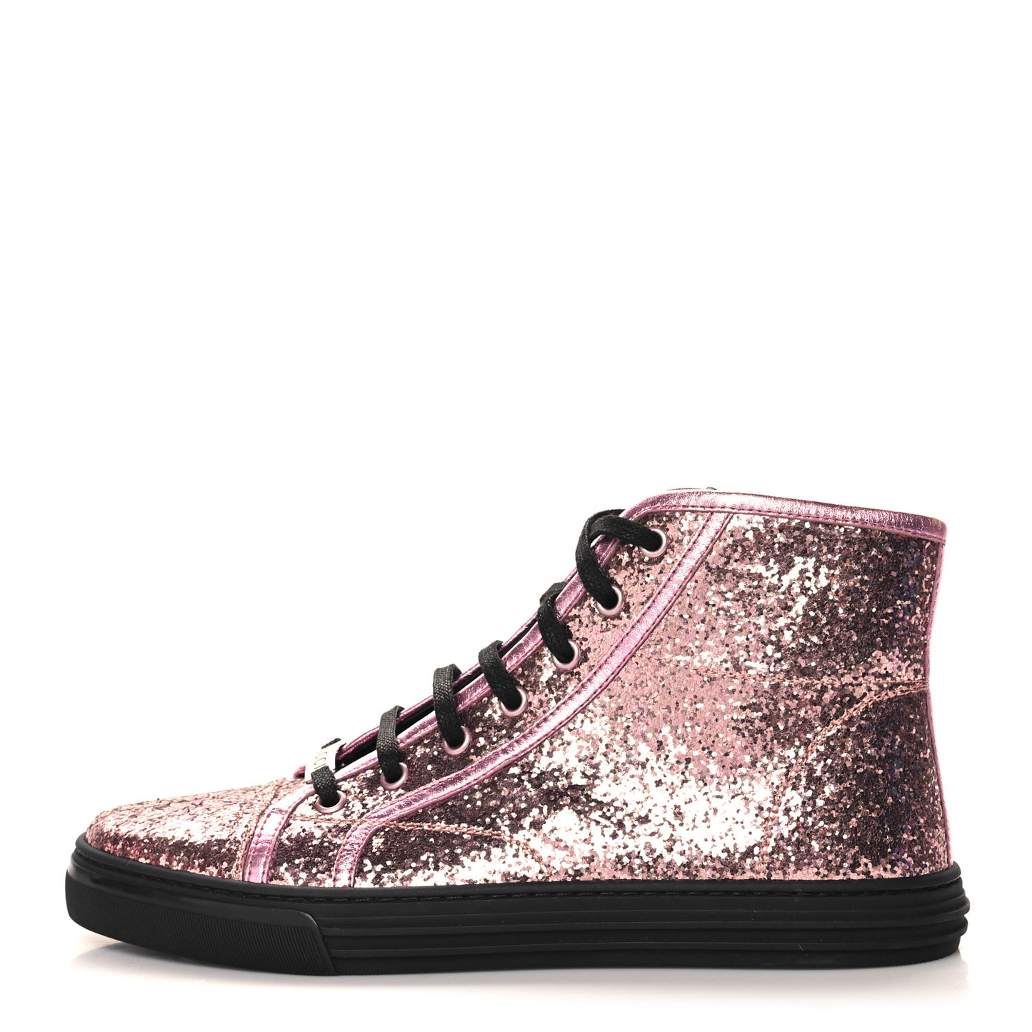 Glitter Galactica Nappa High Top Sneakers 38.5 Soft Pink Rosa