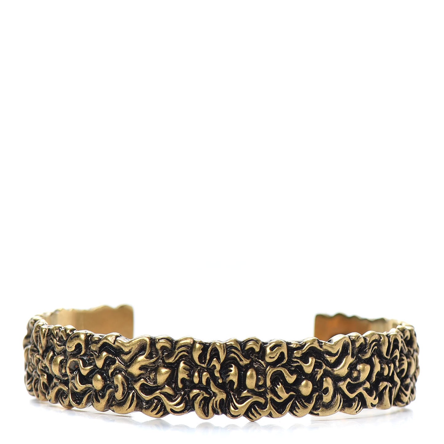 Metal Lion Mane Cuff Bracelet Aged Gold
