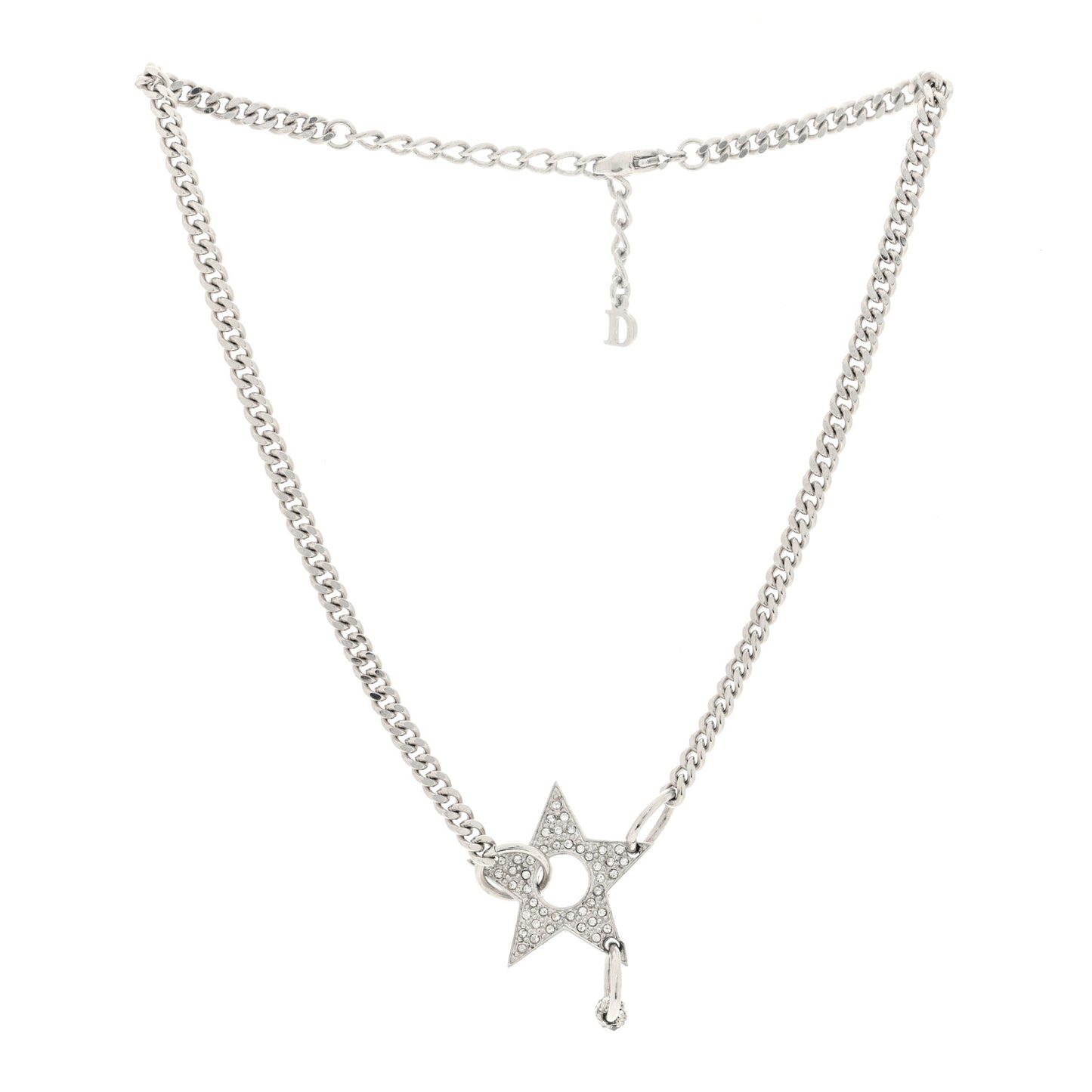 Crystal Star Choker Necklace Silver