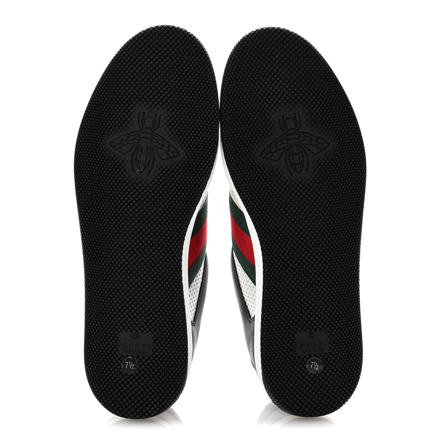 Calfskin Web Mens Screener Sneakers 7.5 Black White